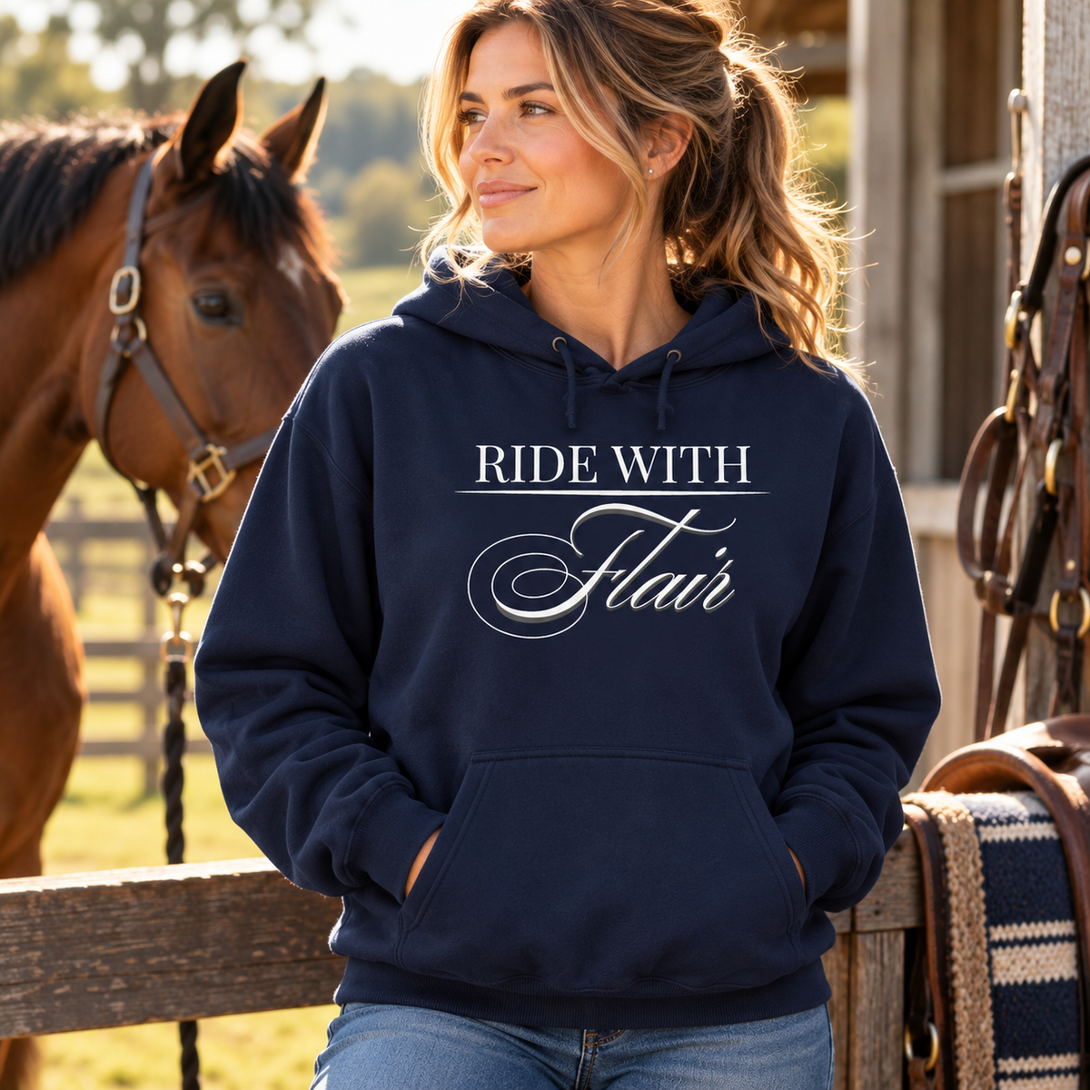 Ride With Flair Horse Hoodie – Equestrian Sweatshirt