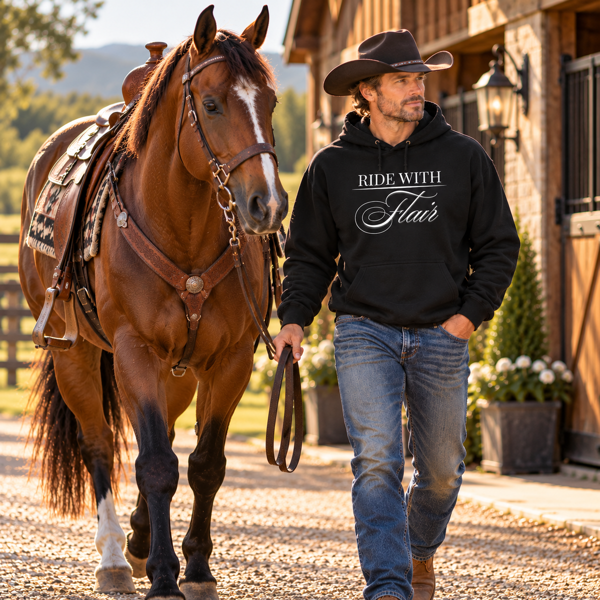 Ride With Flair Horse Hoodie – Equestrian Sweatshirt