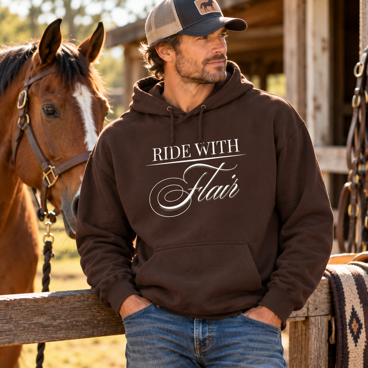 Ride With Flair Horse Hoodie – Equestrian Sweatshirt
