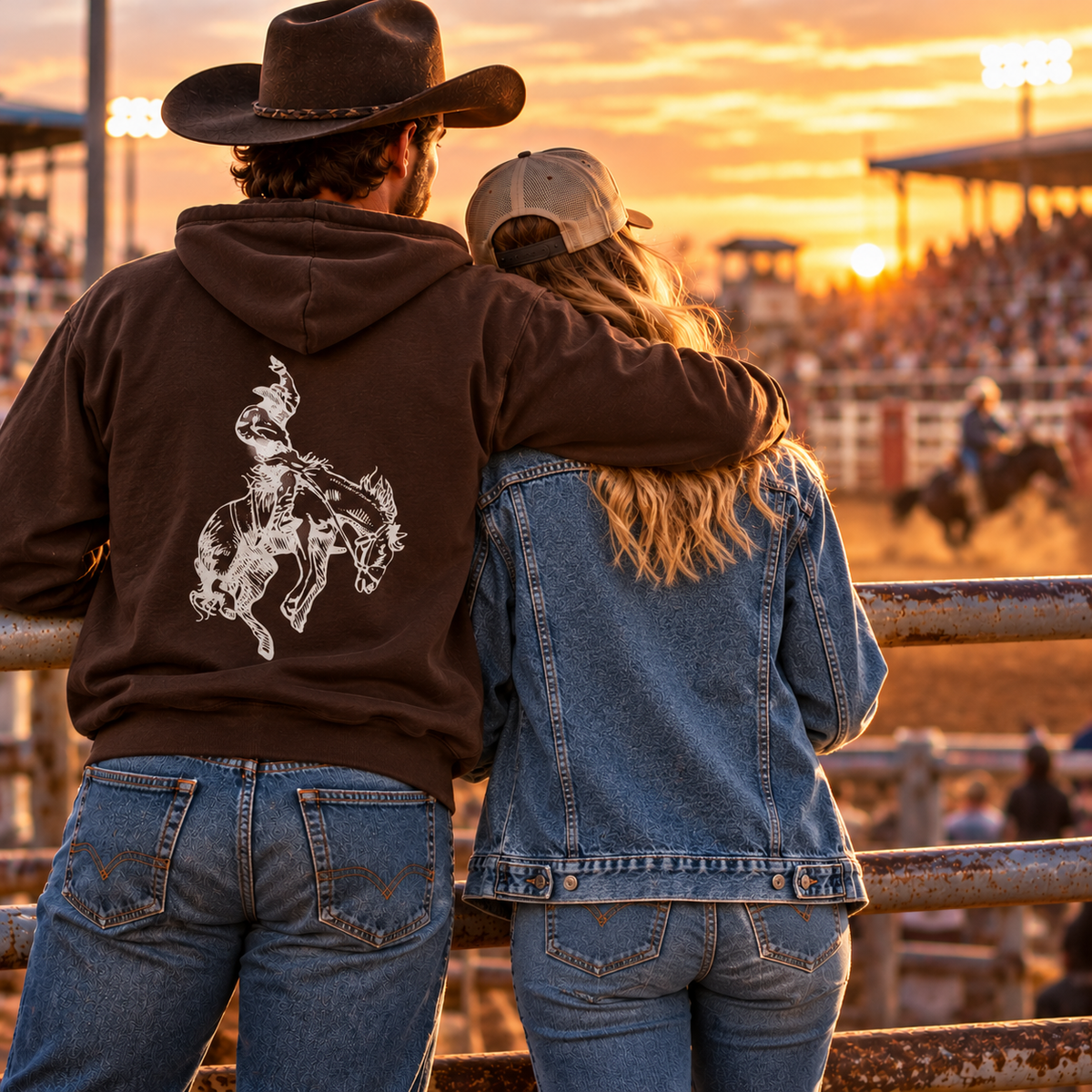 Rodeo Bronc Full-Zip Hoodie – Western Horse Jacket