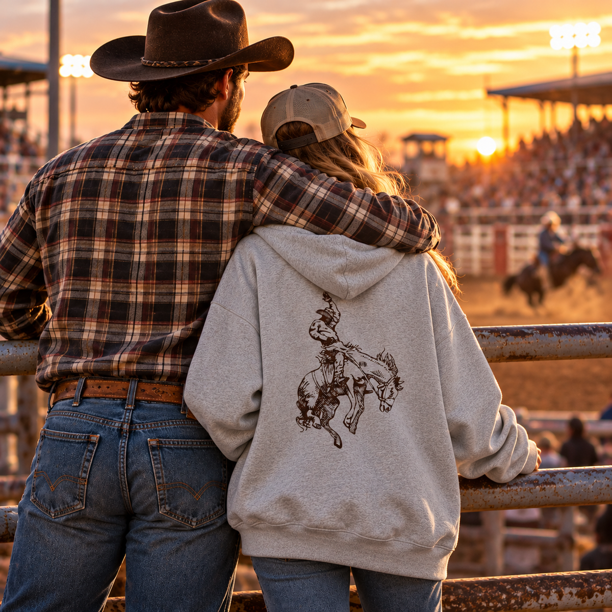 Rodeo Bronc Full-Zip Hoodie – Western Horse Jacket