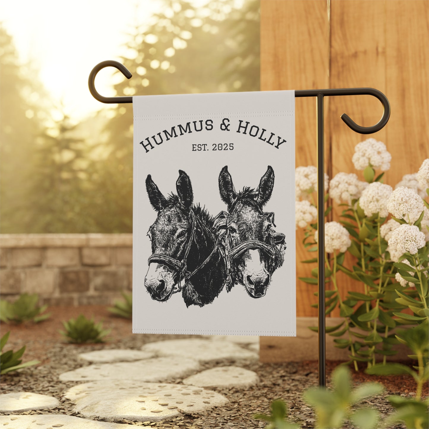 Personalized Farmhouse Garden Mules Horse Banner