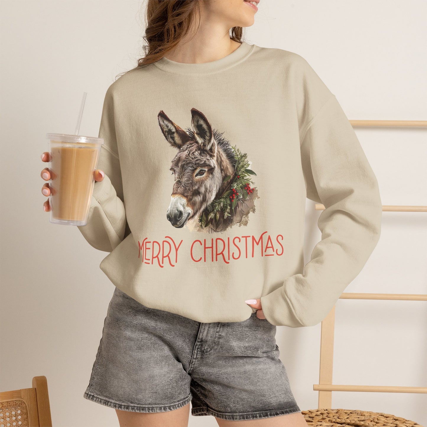 Donkey Christmas Sweatshirt – Merry Christmas Donkey