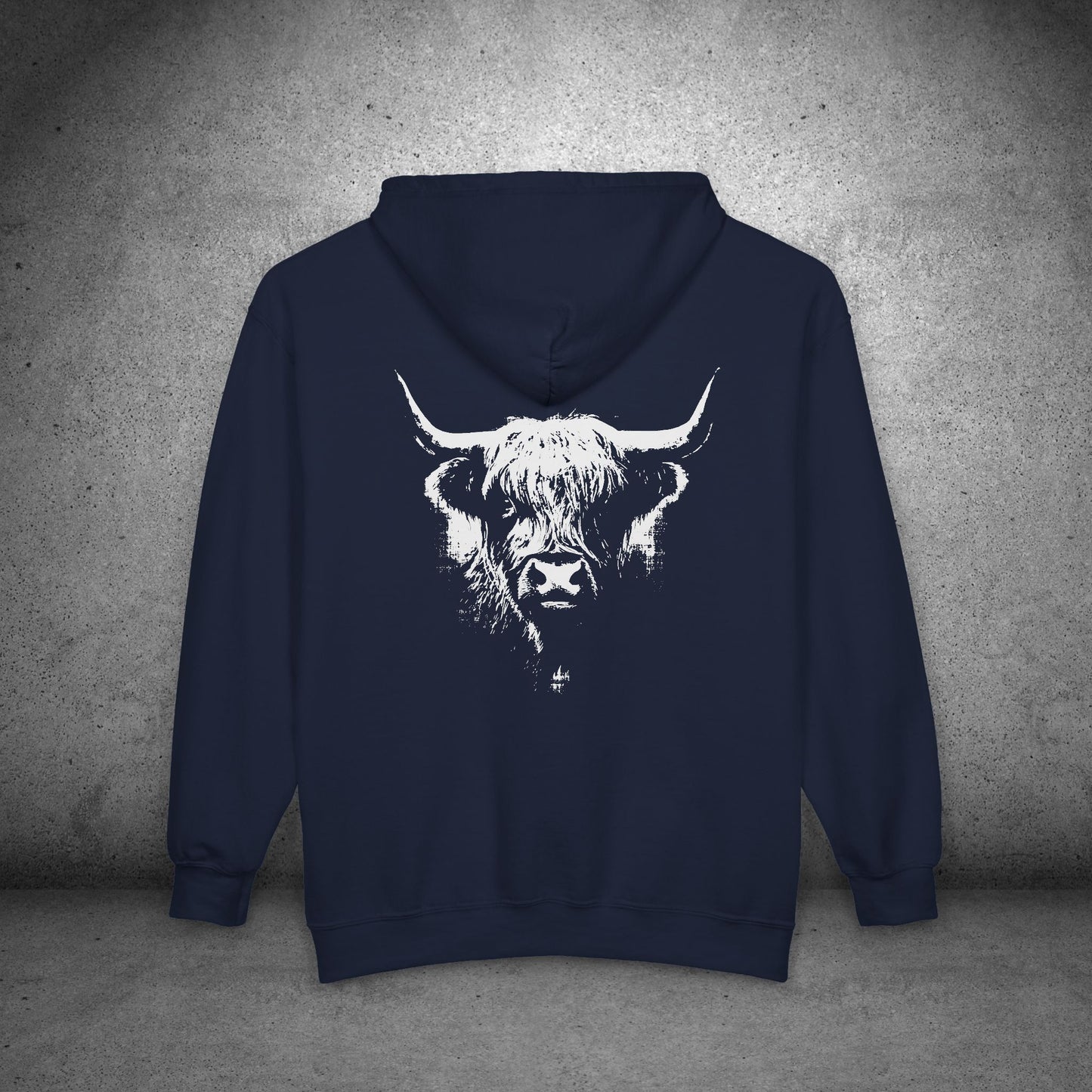 Highland Cow Zip-Up Hoodie – Cozy Farm & Country Jacket