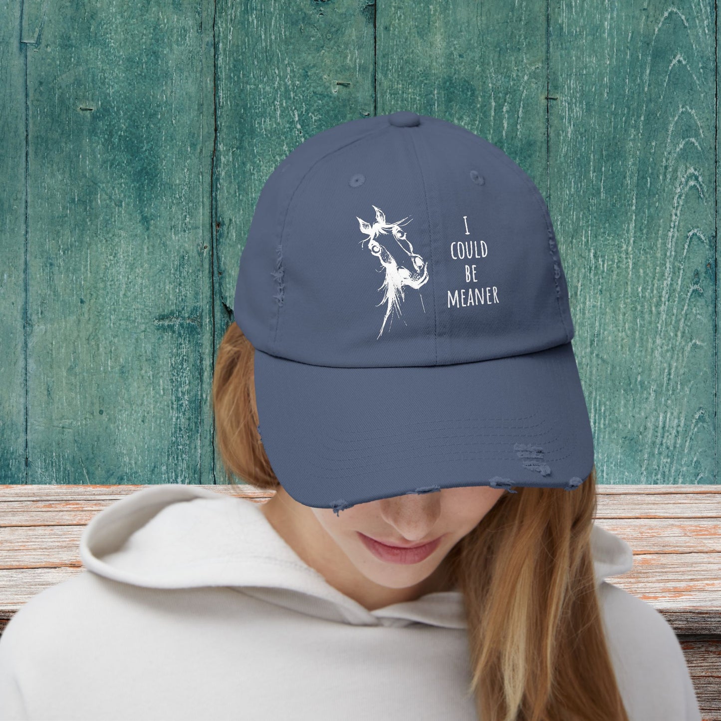Funny Ornery Mare Hat - "I Could Be Meaner" Horse Lover