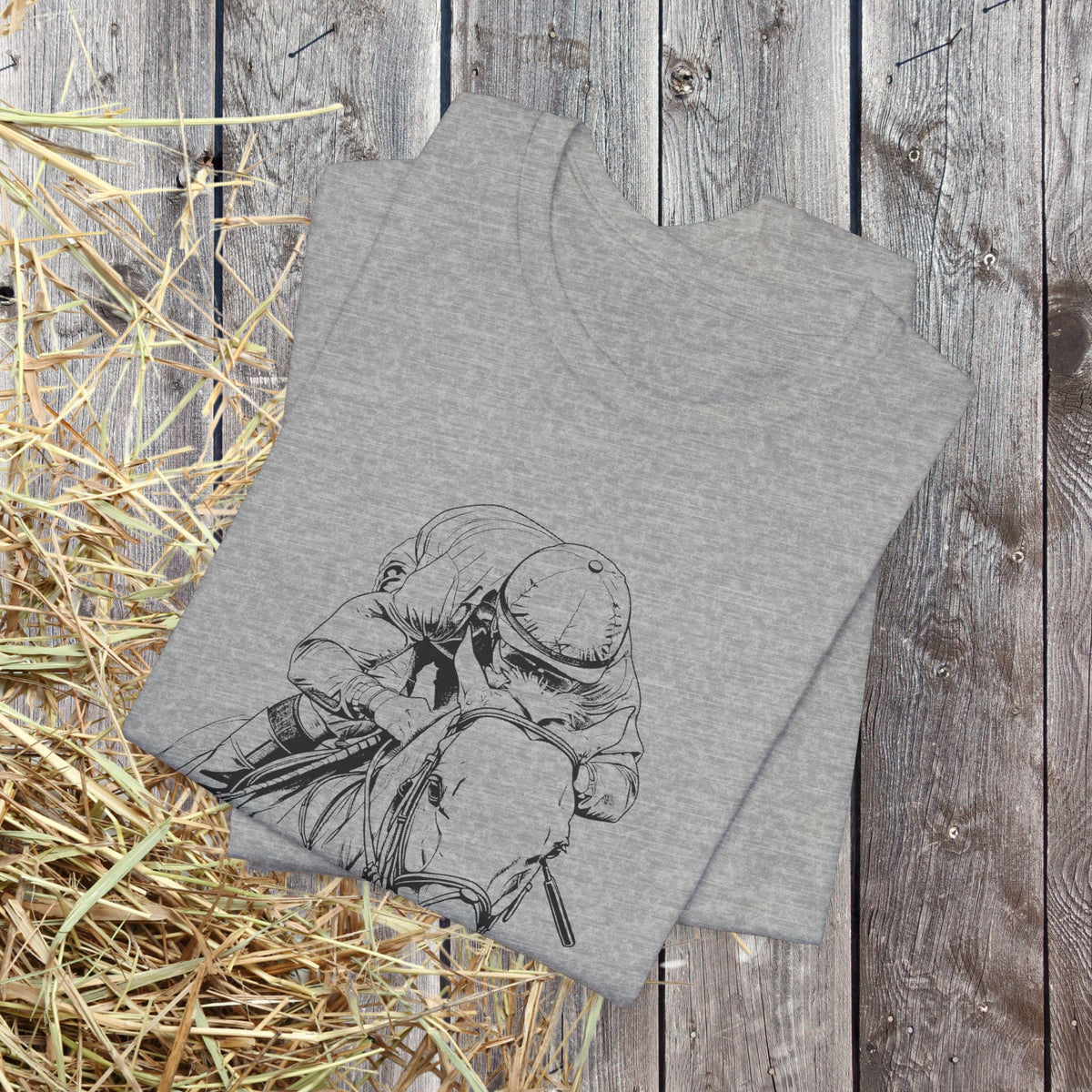 Thoroughbred Horse Racing T-Shirt – Cotton Jockey & Racehorse Art