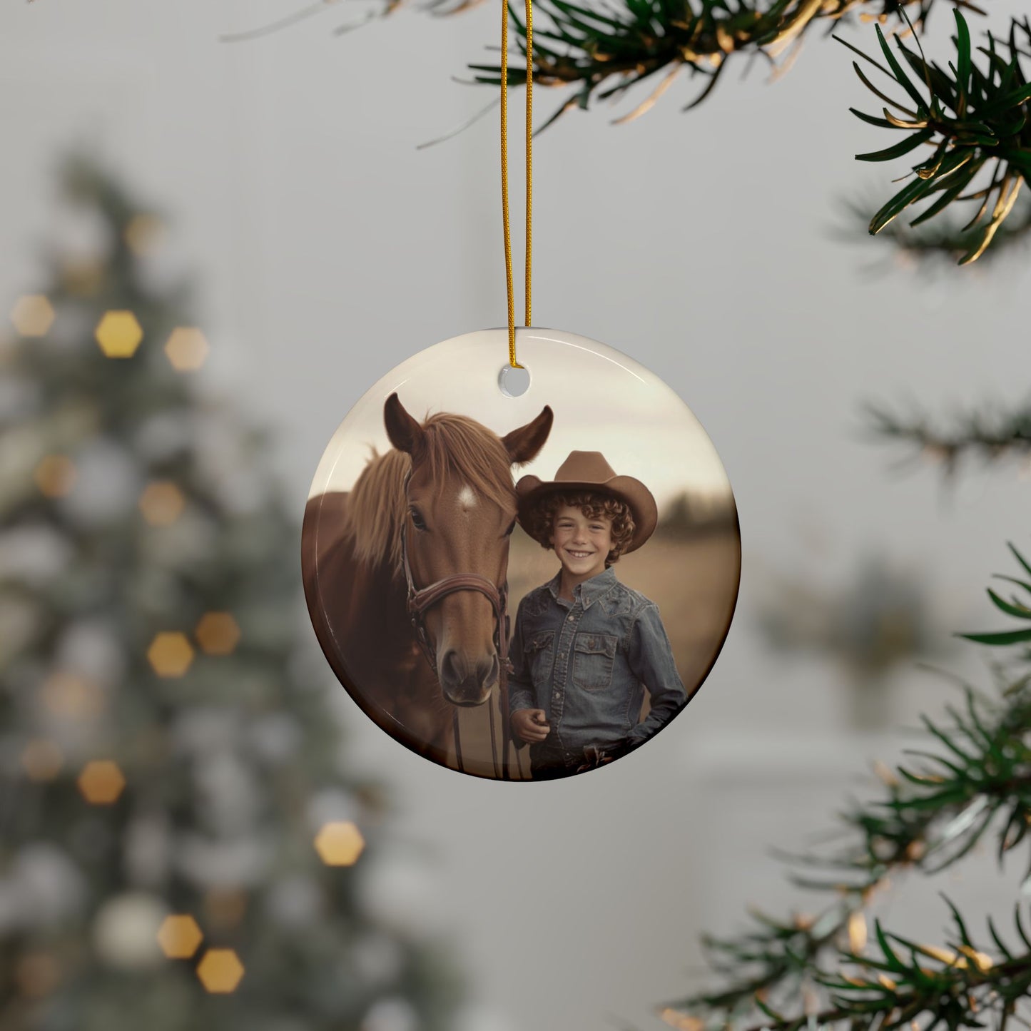 Custom Horse Photo Christmas Ornament – Personalized Keepsake