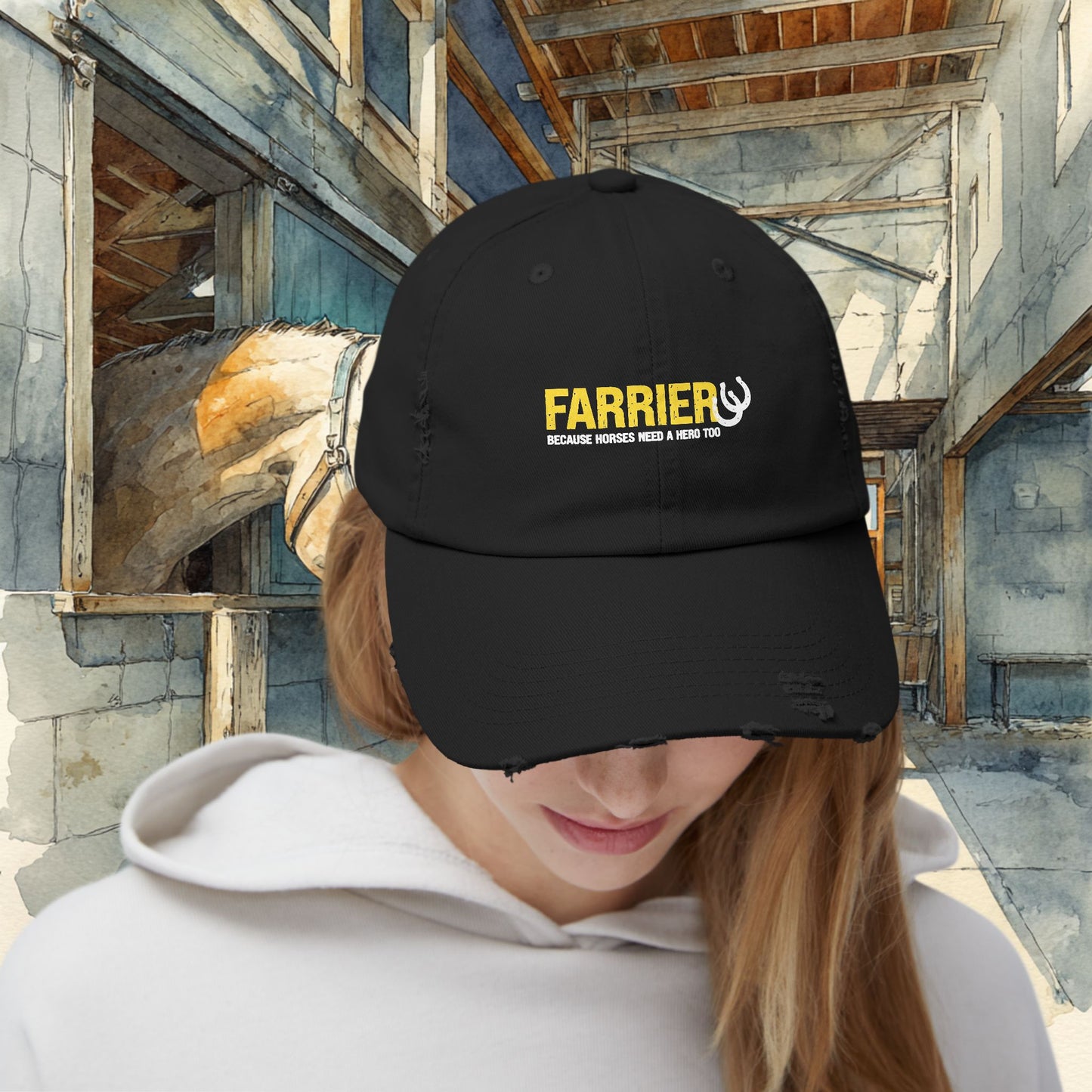 Farrier Distressed Cap – Farrier - Horses need a Hero Too Hat Gift