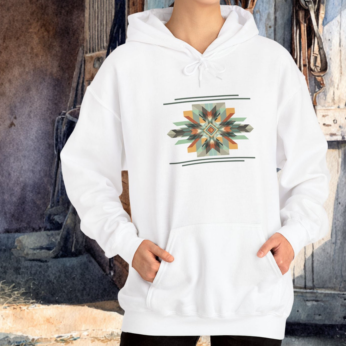 Spirit Warrior Southwestern Geometric Star Hoodie