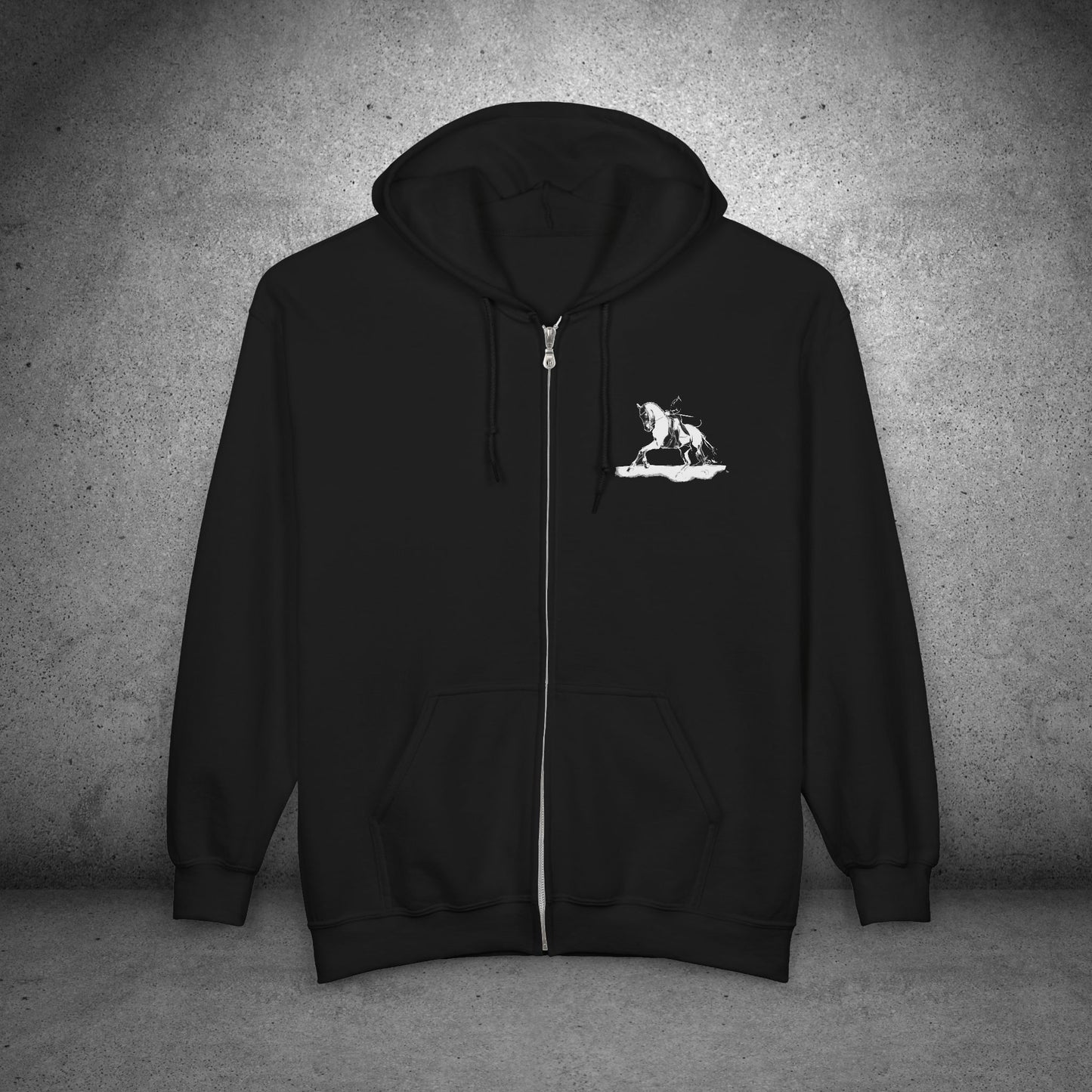 Dressage Horse Full Zip Hoodie – Wearable Art for Horse Lovers