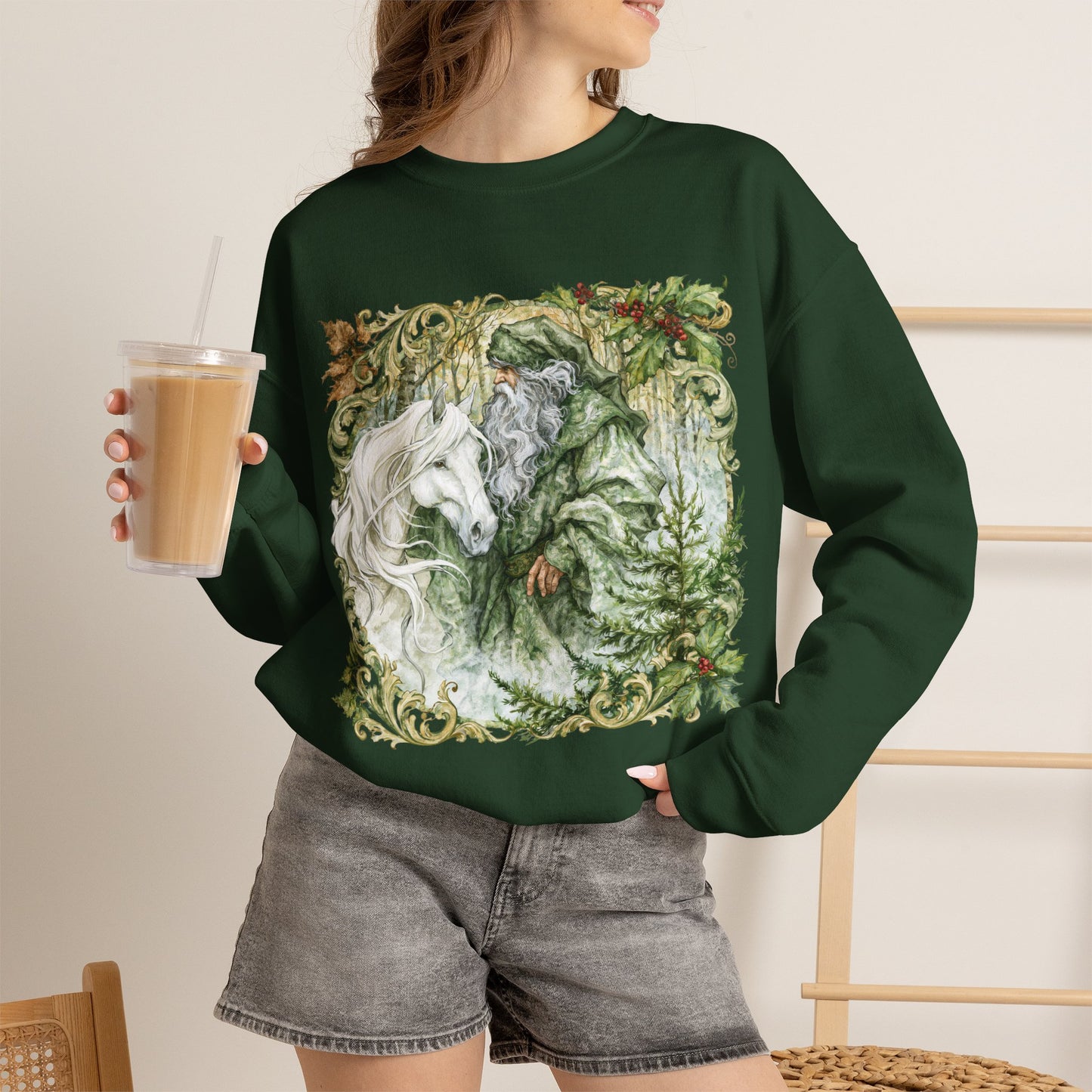 A Christmas Visit Horse Christmas Sweatshirt – Father Christmas