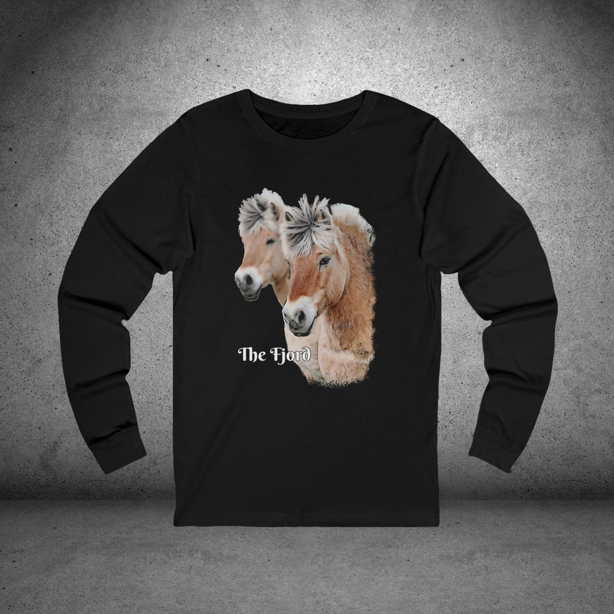 Fjord Horses Portrait Long Sleeve Tee | Watercolor Equine Artwork