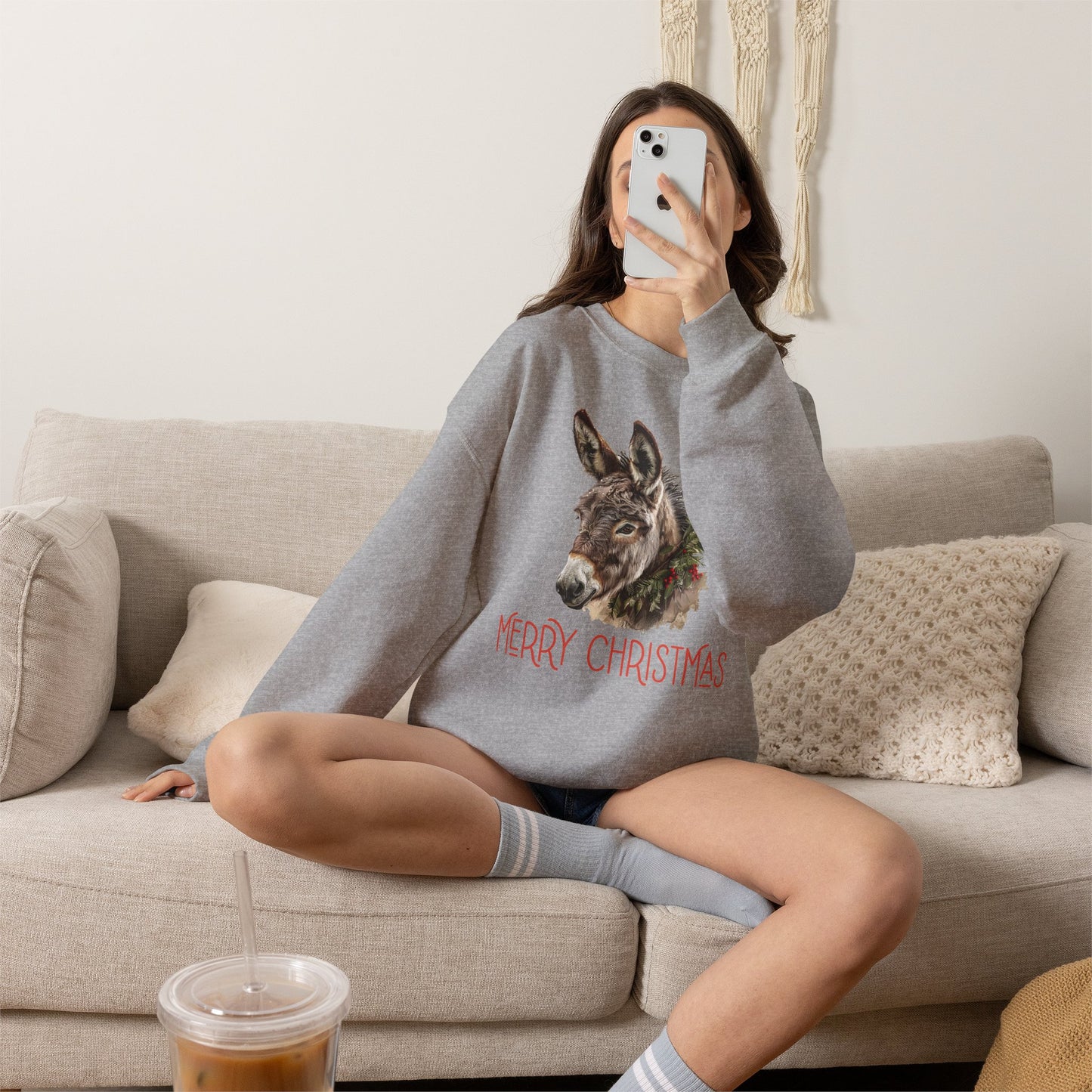 Donkey Christmas Sweatshirt – Merry Christmas Donkey