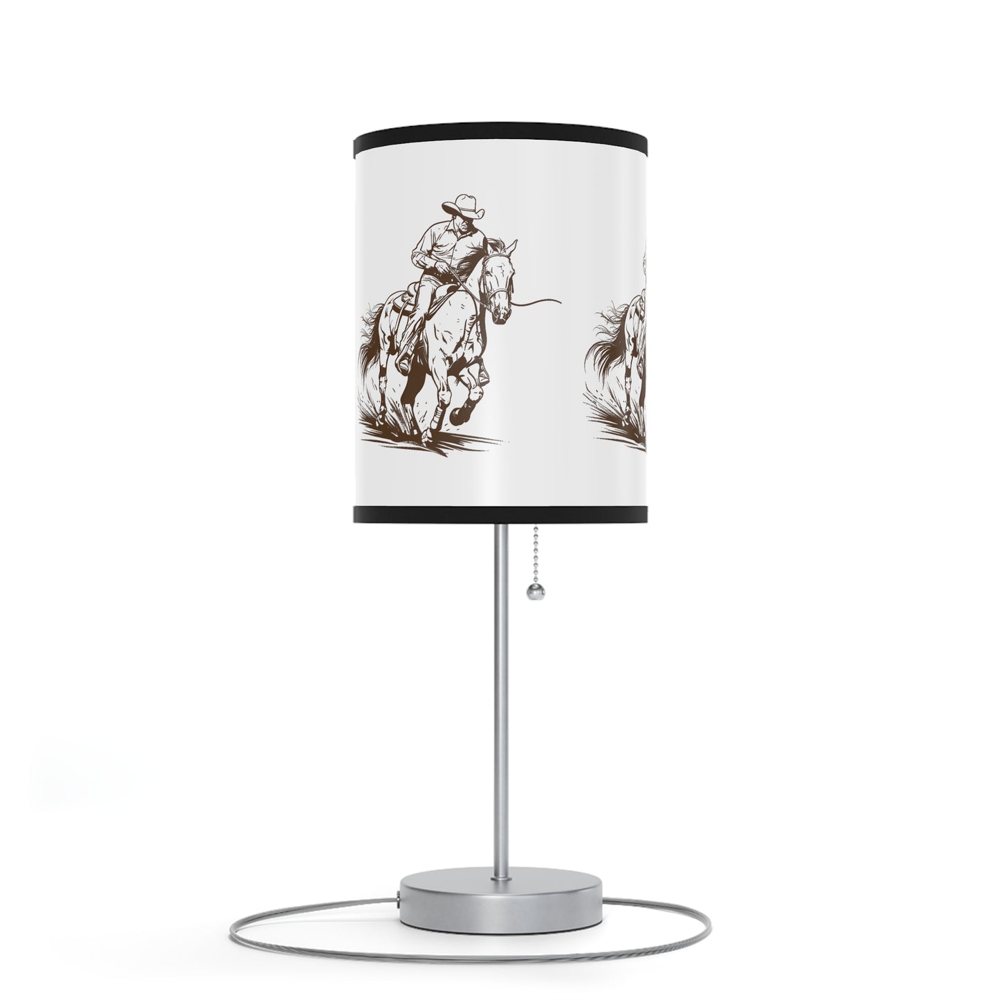 Galloping Cowboy Art Lamp, Horse Art Line Drawing Accent Lamp