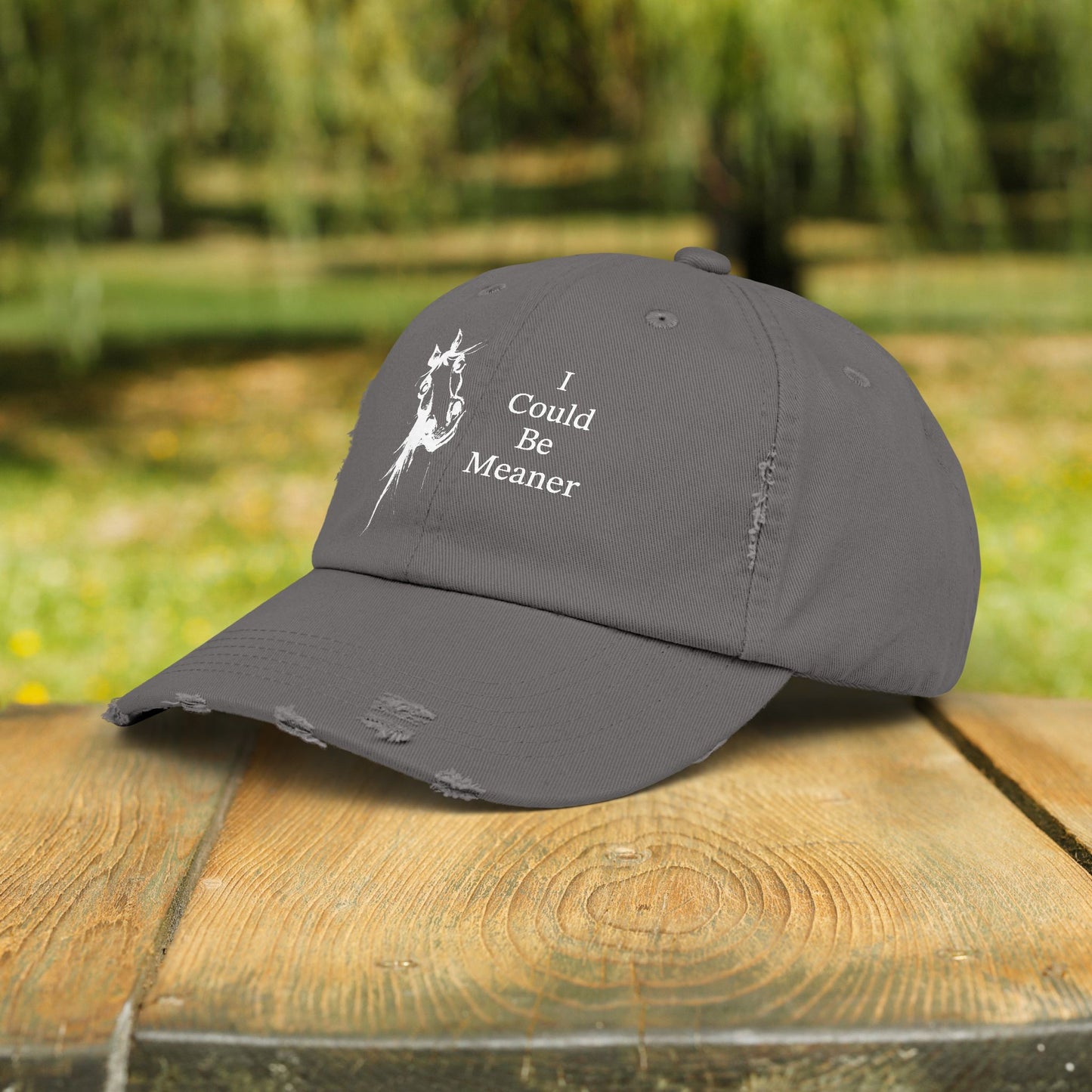 Whimsical Mare Hat I Could Be Meaner Cap | Distressed
