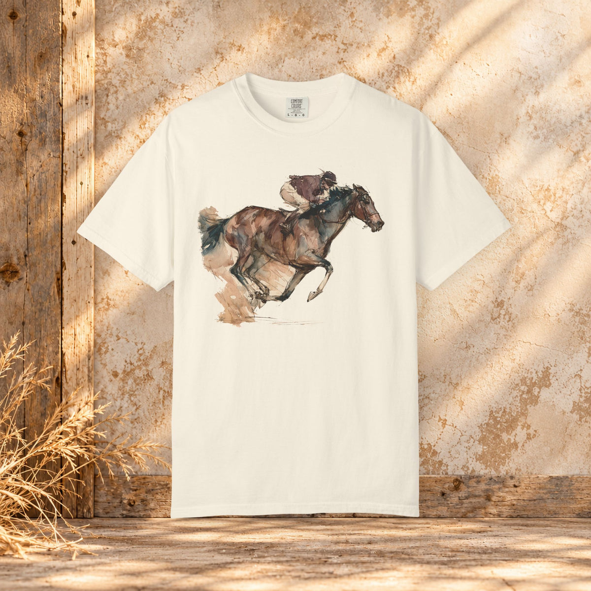 Watercolor Racehorse T-shirt- Horse Racing Comfort Colors