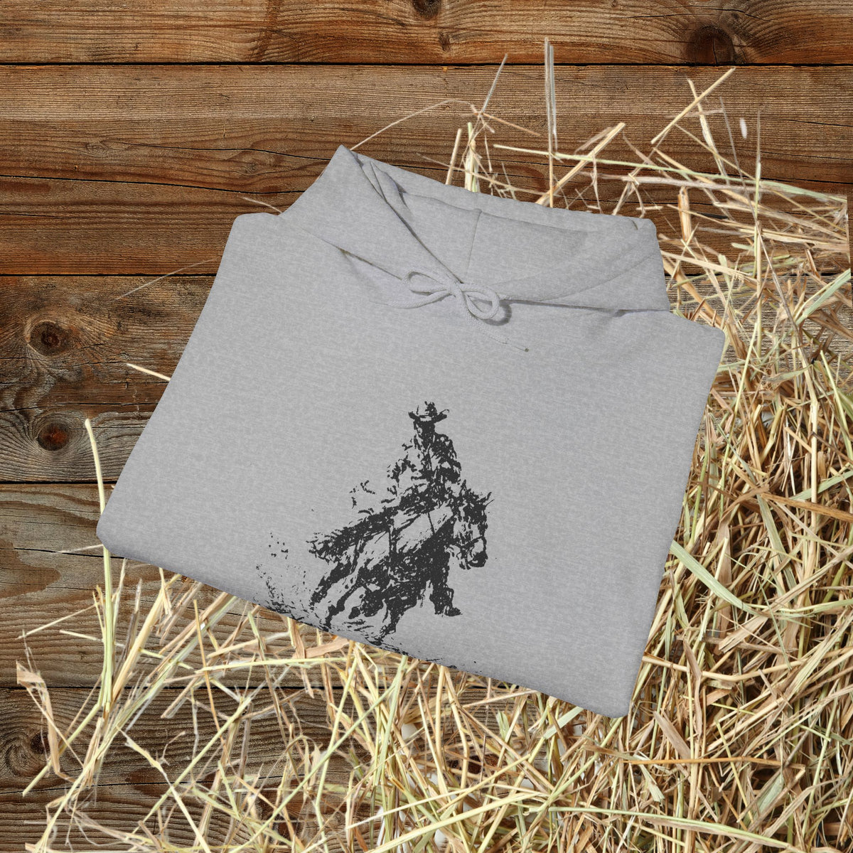 Western Ranch Horse Art Hoodie - Equestrian Sketch Sweatshirt
