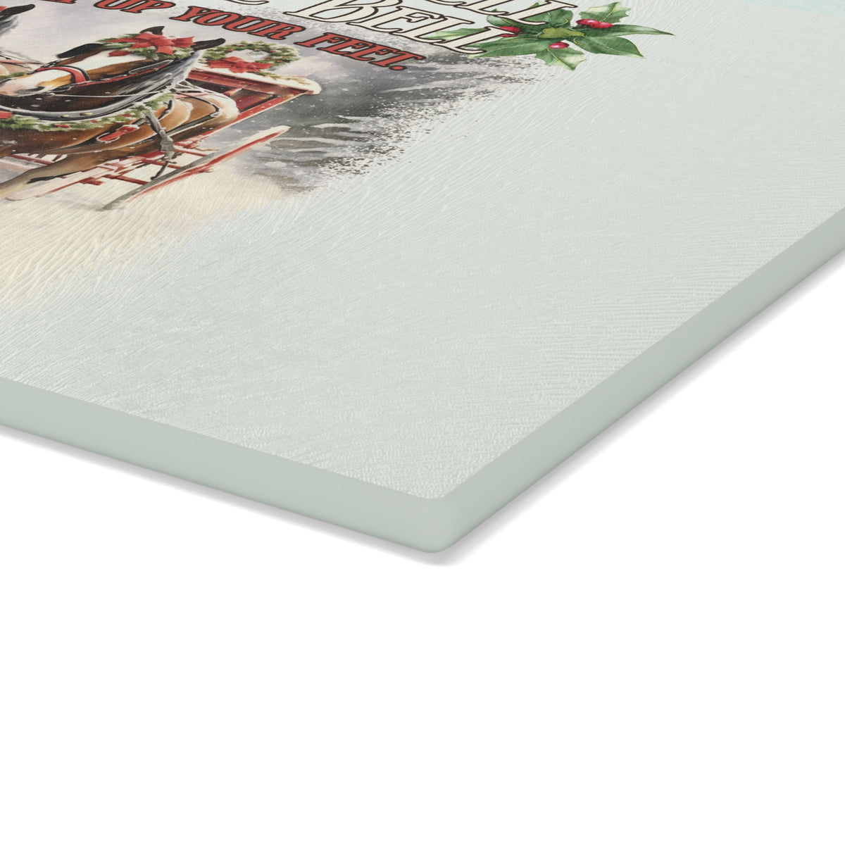 Clydesdale Christmas Horse glass cutting board – Personalized Holiday Horse Decor