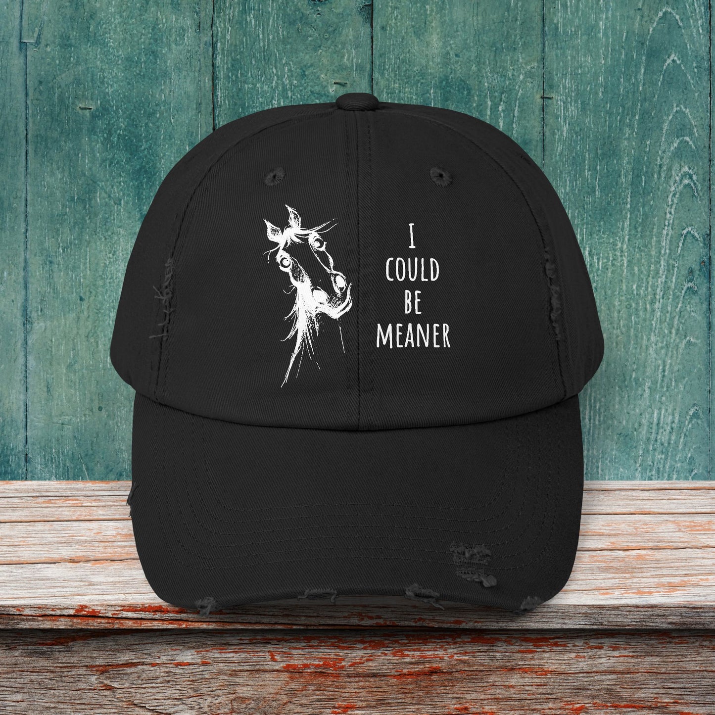 Funny Ornery Mare Hat - "I Could Be Meaner" Horse Lover