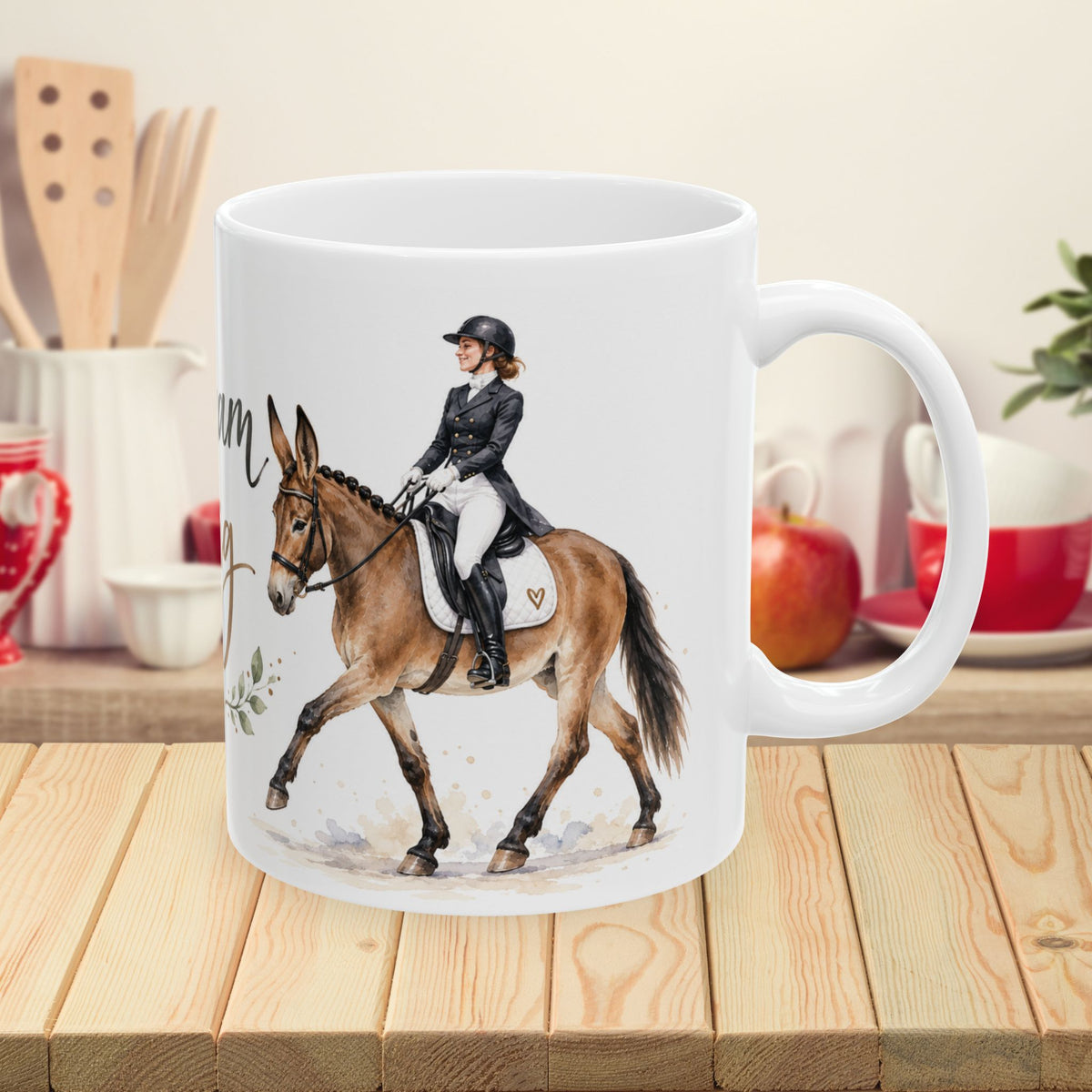 Dream Big Dressage Mule Mug – Equestrian Coffee Mug