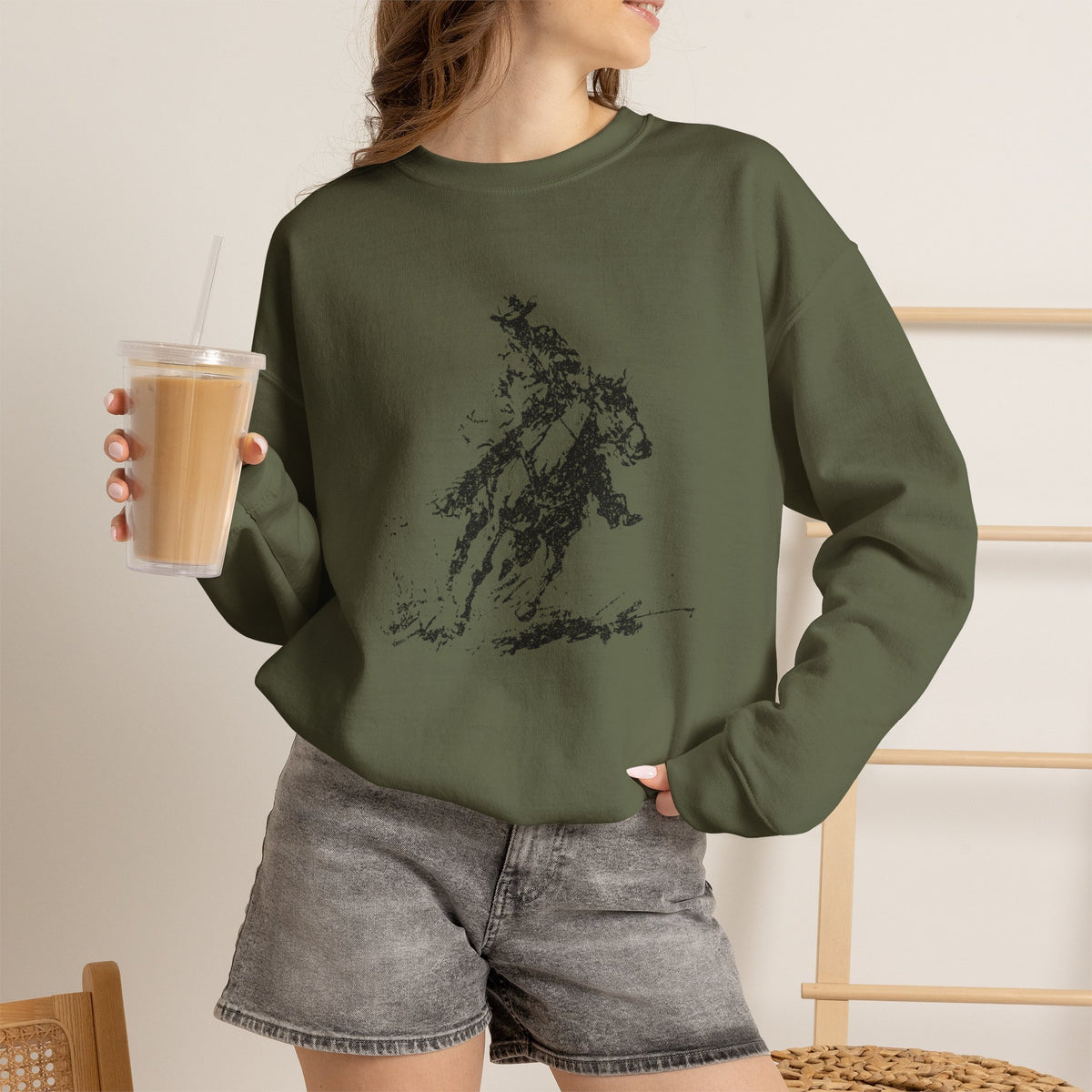 Horse & Rider Art Shirt– Equestrian Sketch Sweatshirt