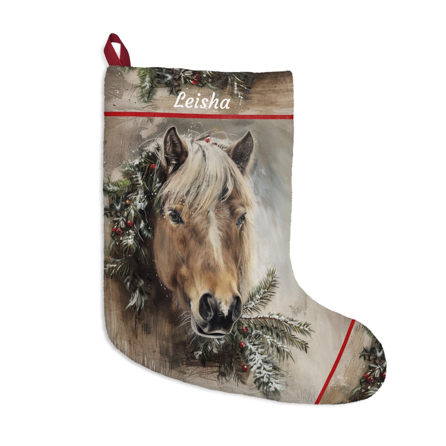 Shetland Pony Christmas Stocking,  Holiday Deco Gift