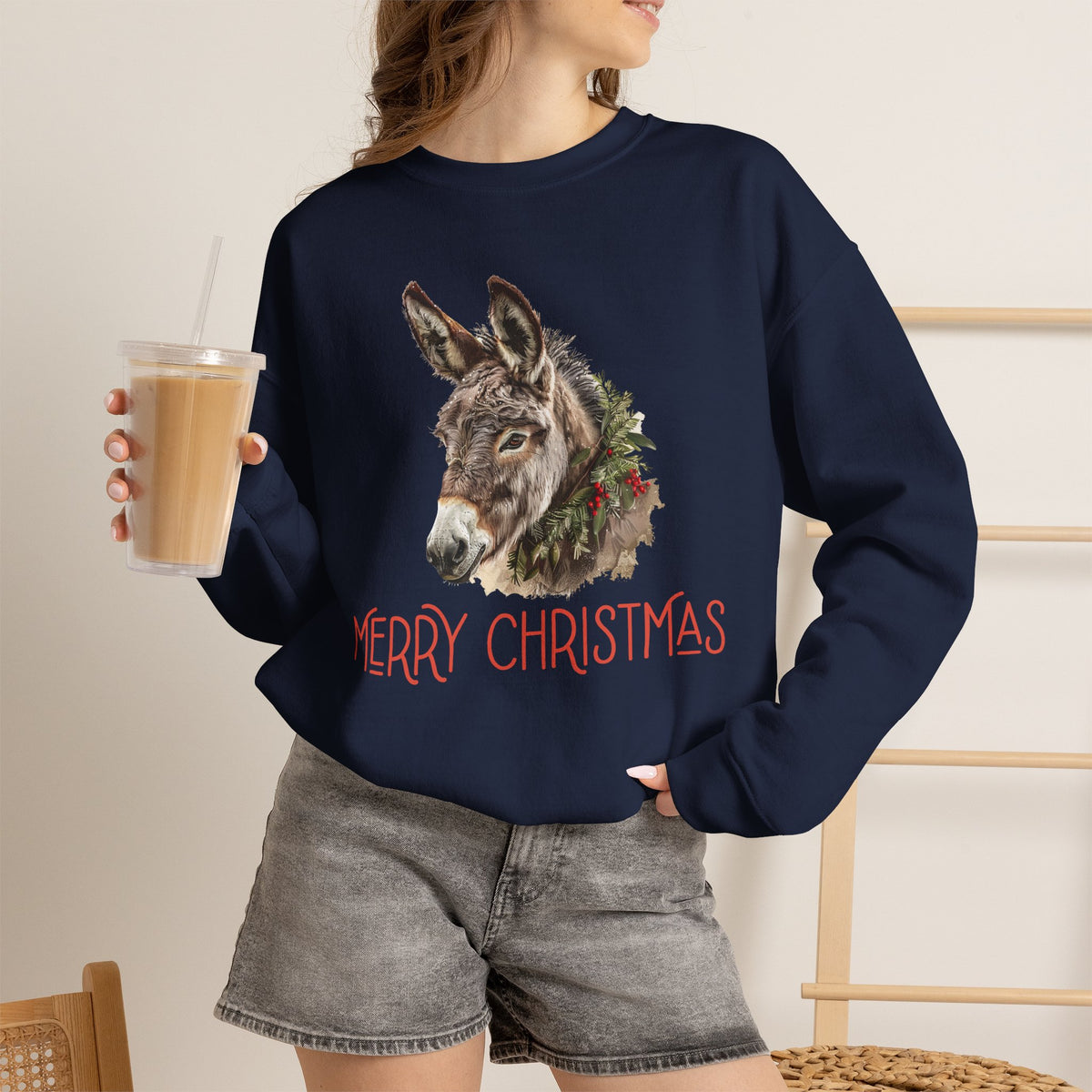 Donkey Christmas Sweatshirt – Merry Christmas Donkey