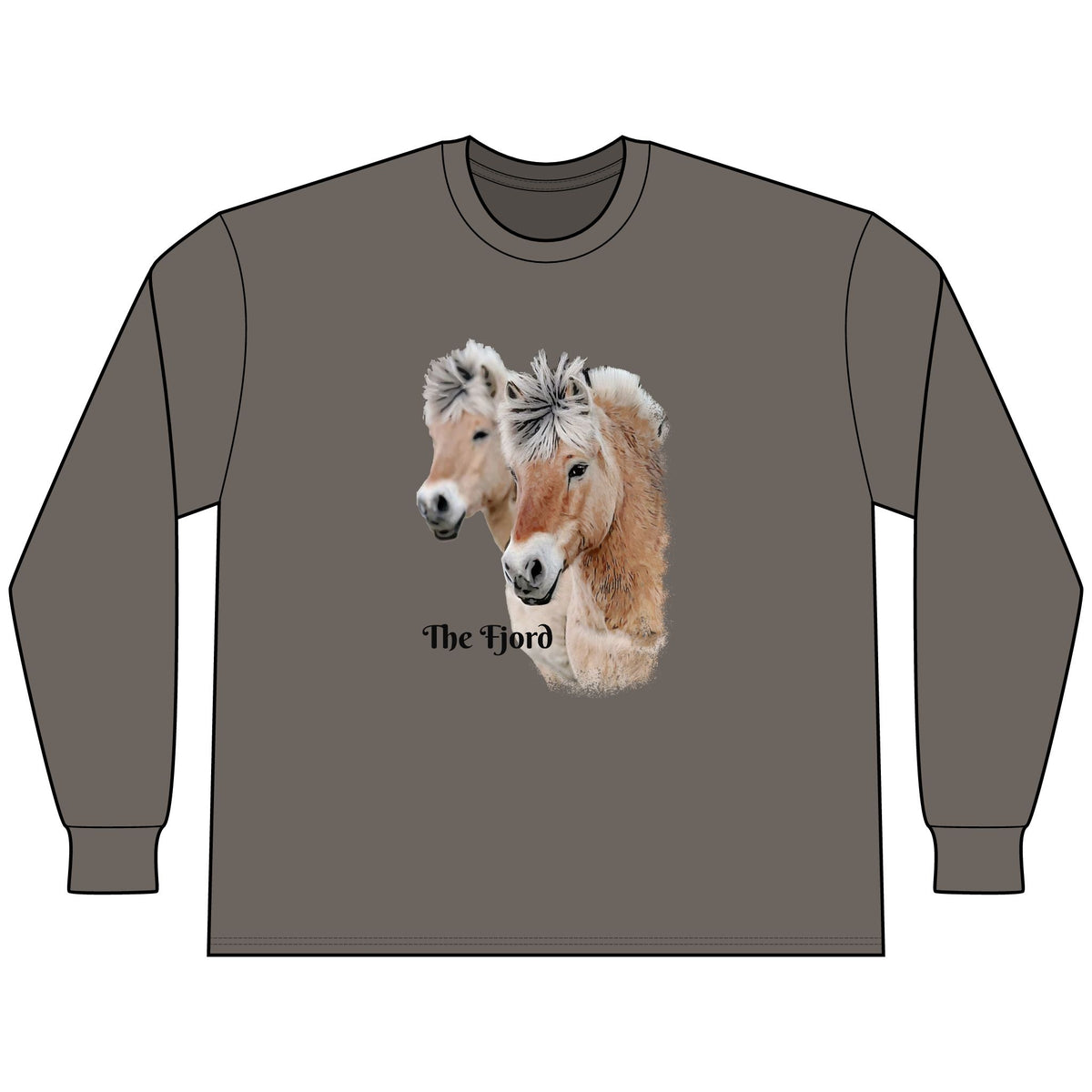 Fjord Horse Long Sleeve Shirt, Oversized Heavyweight Cotton Equestrian Tee
