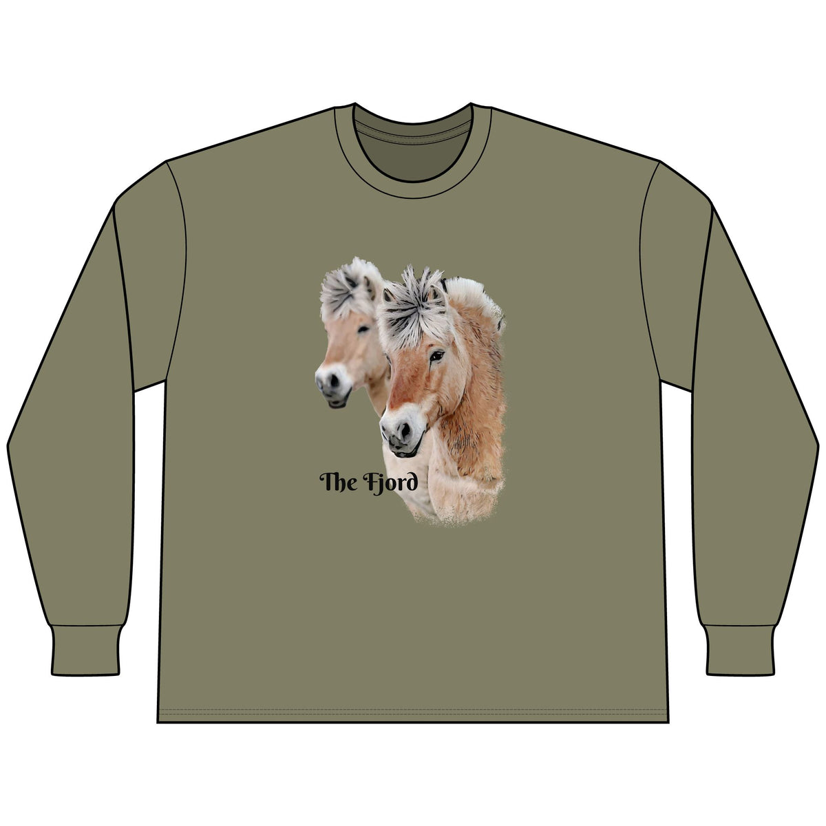 Fjord Horse Long Sleeve Shirt, Oversized Heavyweight Cotton Equestrian Tee