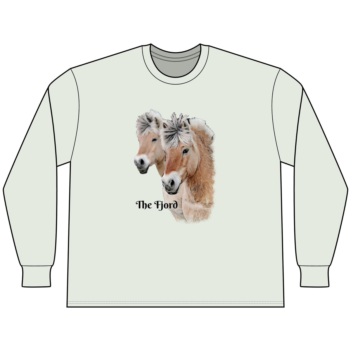 Fjord Horse Long Sleeve Shirt, Oversized Heavyweight Cotton Equestrian Tee