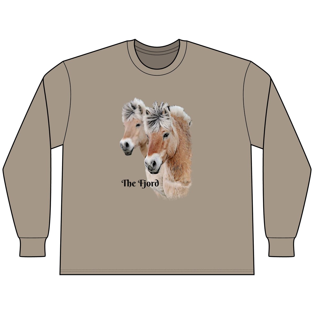 Fjord Horse Long Sleeve Shirt, Oversized Heavyweight Cotton Equestrian Tee