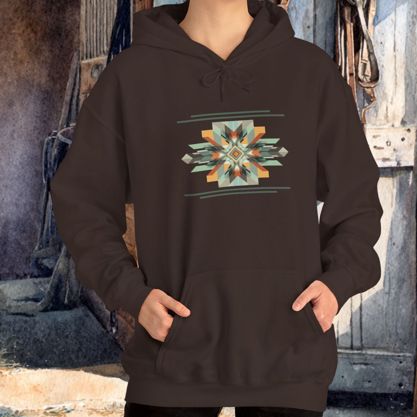 Spirit Warrior Southwestern Geometric Star Hoodie