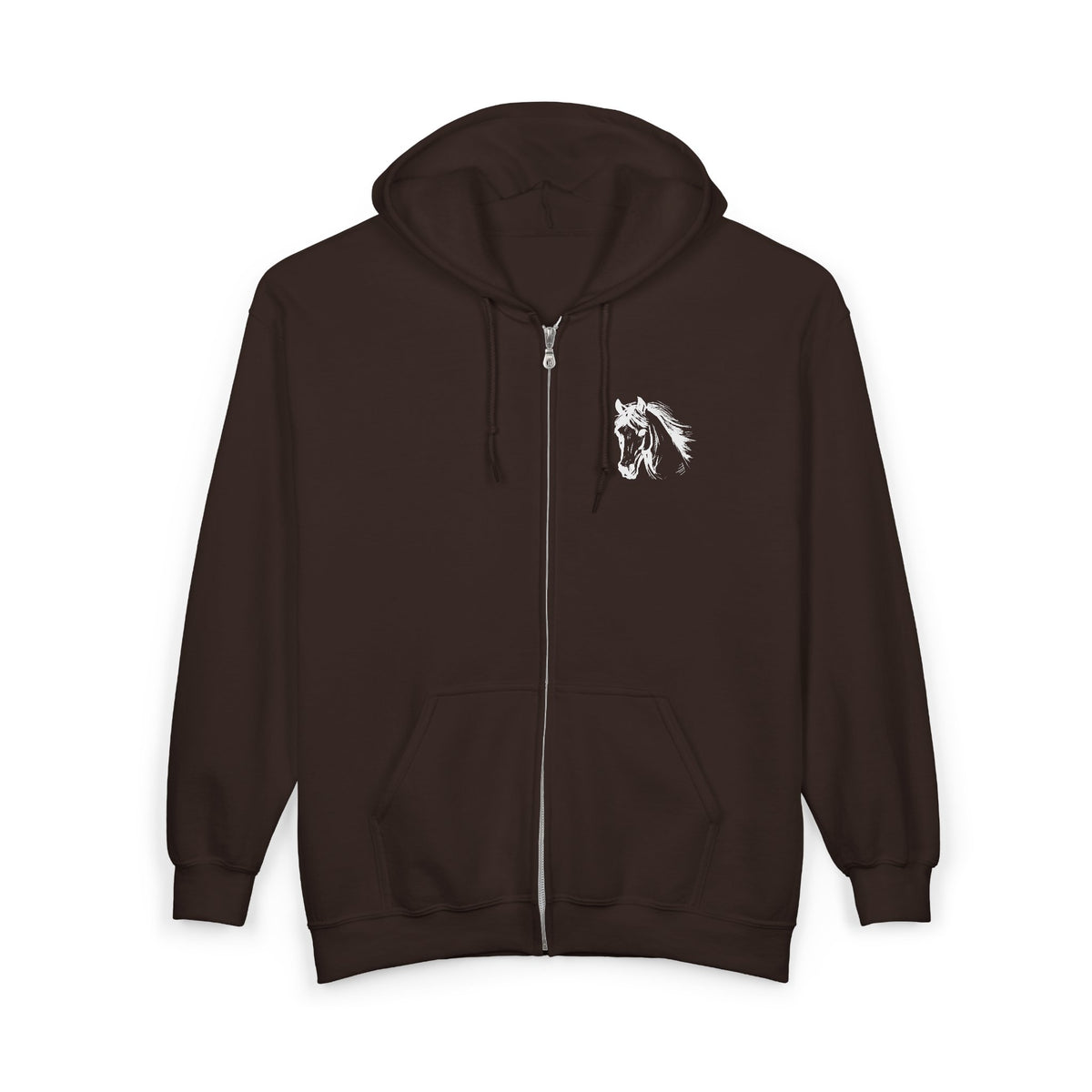 Horse Full Zip Hoodie, Galloping Horse Jacket, Equestrian Hoodie, Horse Lover Gift