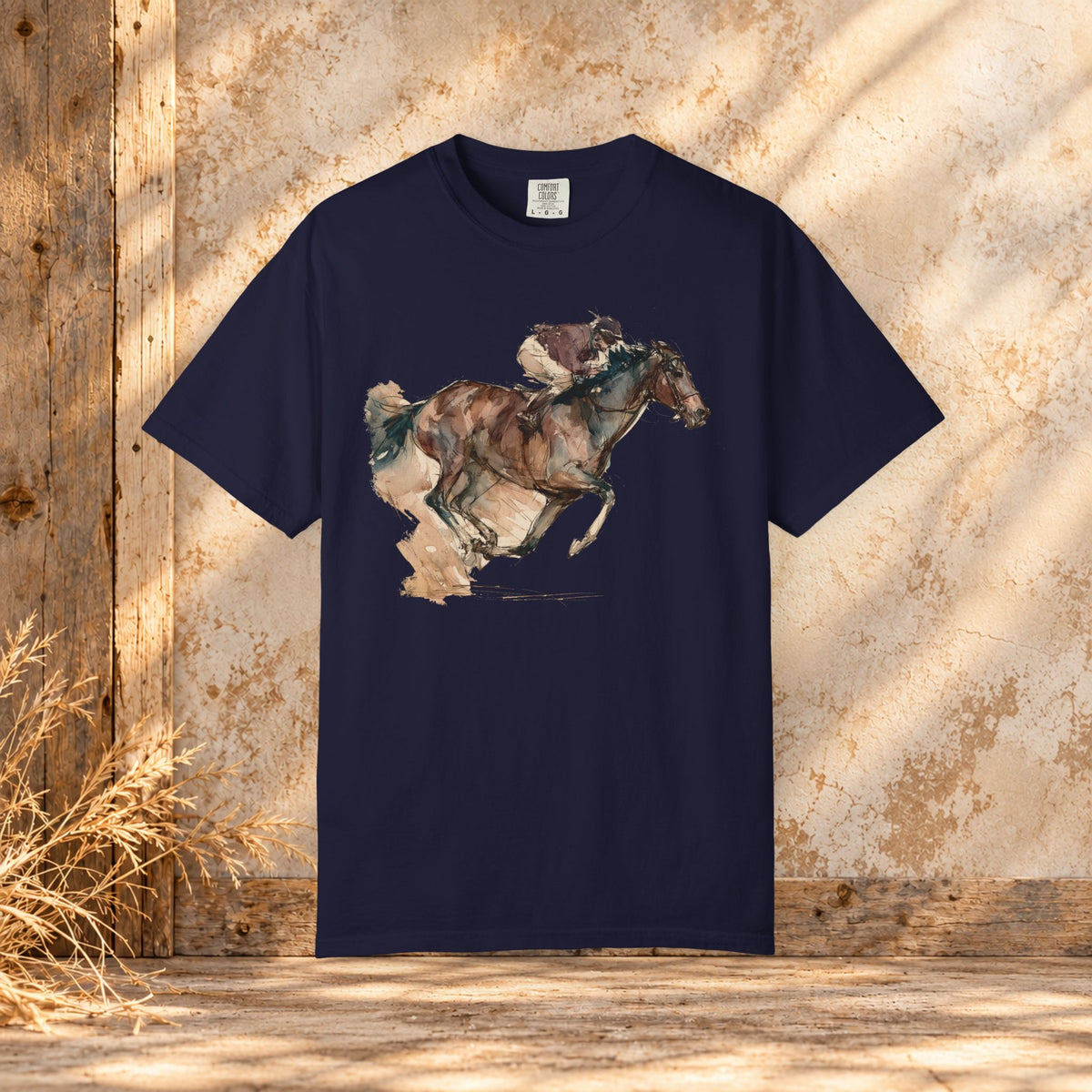 Watercolor Racehorse T-shirt- Horse Racing Comfort Colors