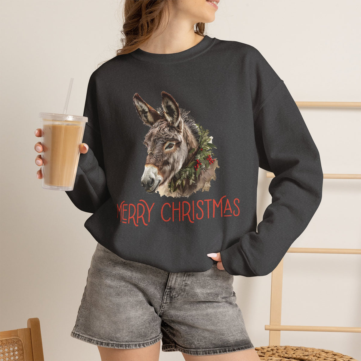Donkey Christmas Sweatshirt – Merry Christmas Donkey
