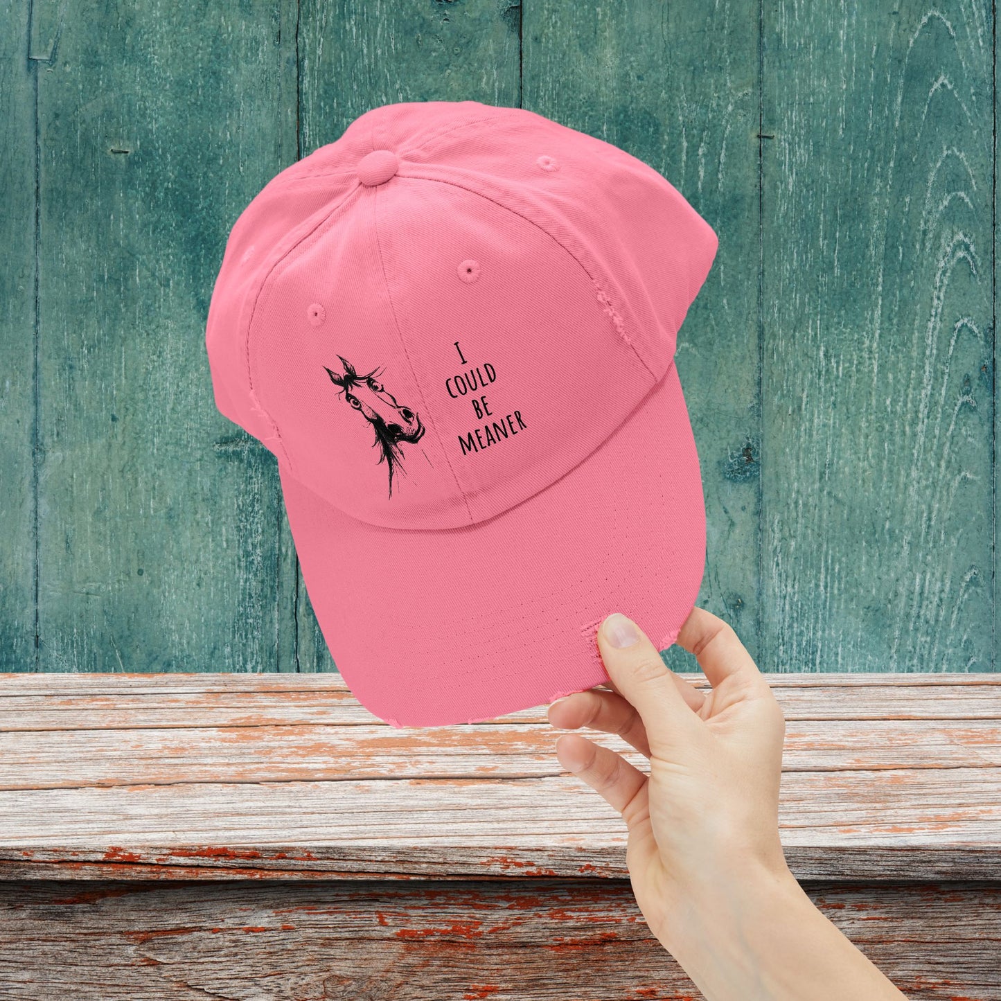Funny Ornery Mare Hat - "I Could Be Meaner" Horse Lover