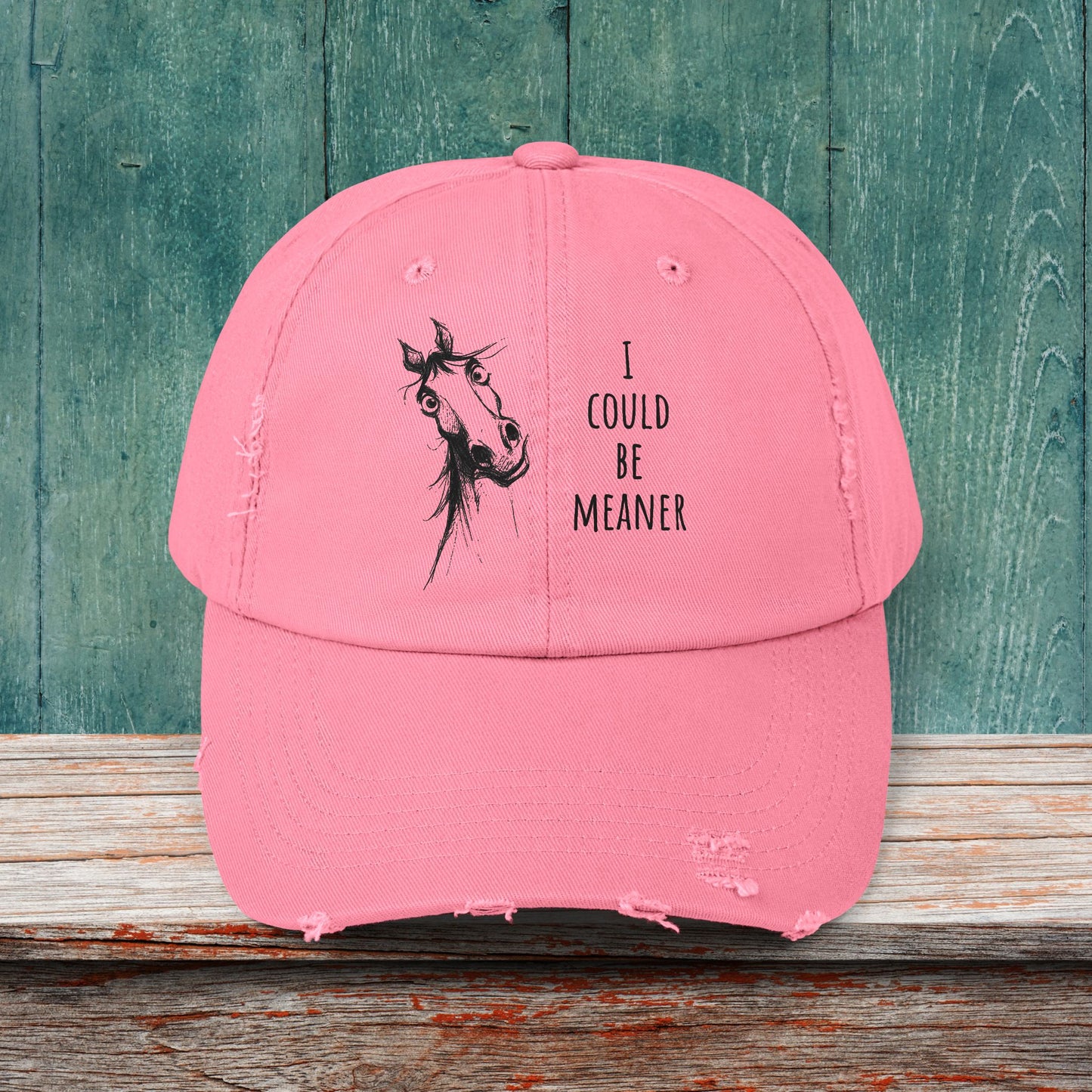 Funny Ornery Mare Hat - "I Could Be Meaner" Horse Lover