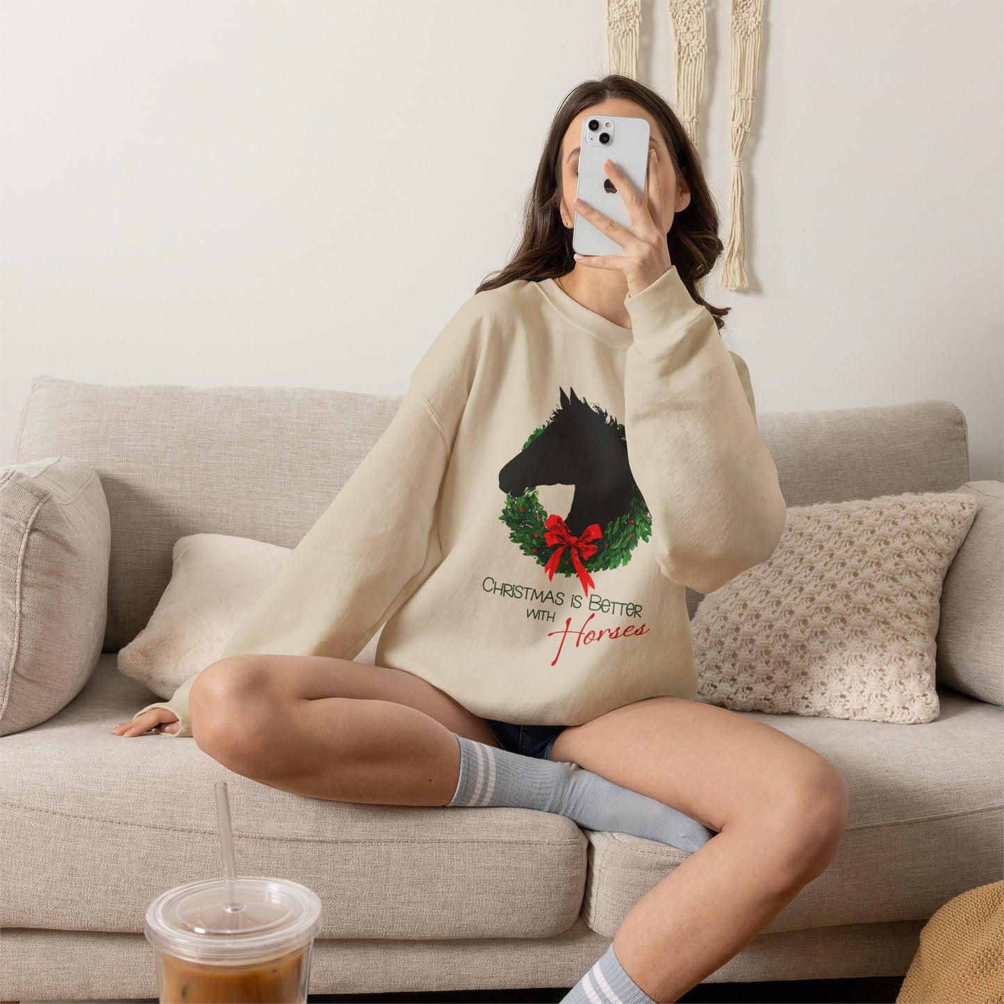 Christmas Is Better With Horses Sweatshirt – Horse Christmas Shirt