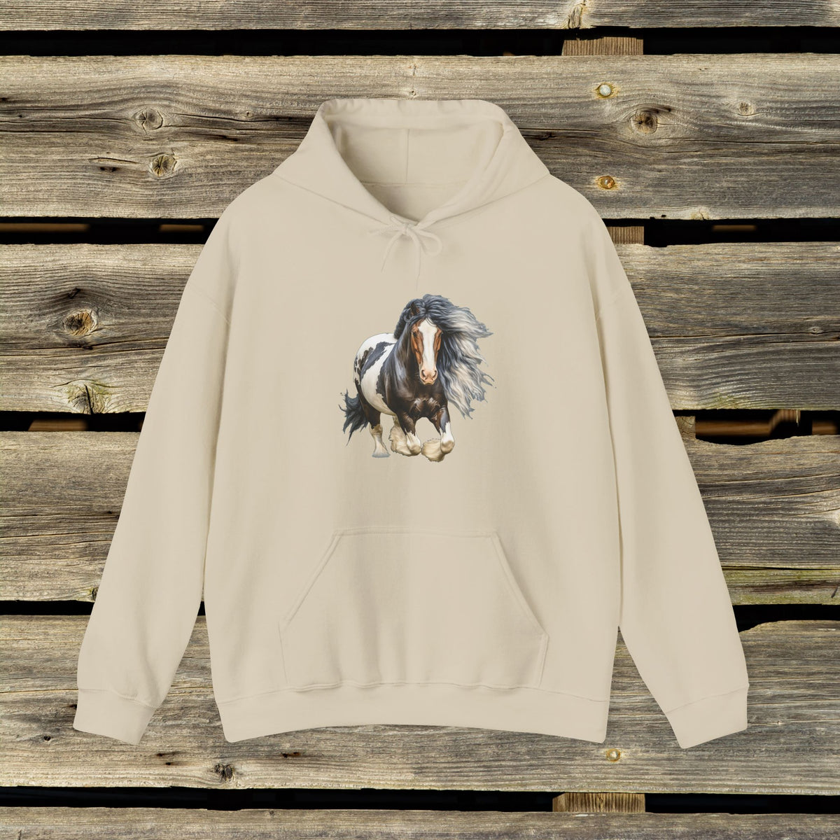 Gypsy Vanner Horse Hoodie – Running Vanner Watercolor Horse Sweatshirt