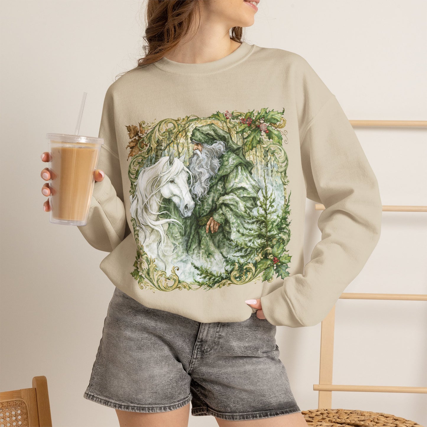 A Christmas Visit Horse Christmas Sweatshirt – Father Christmas