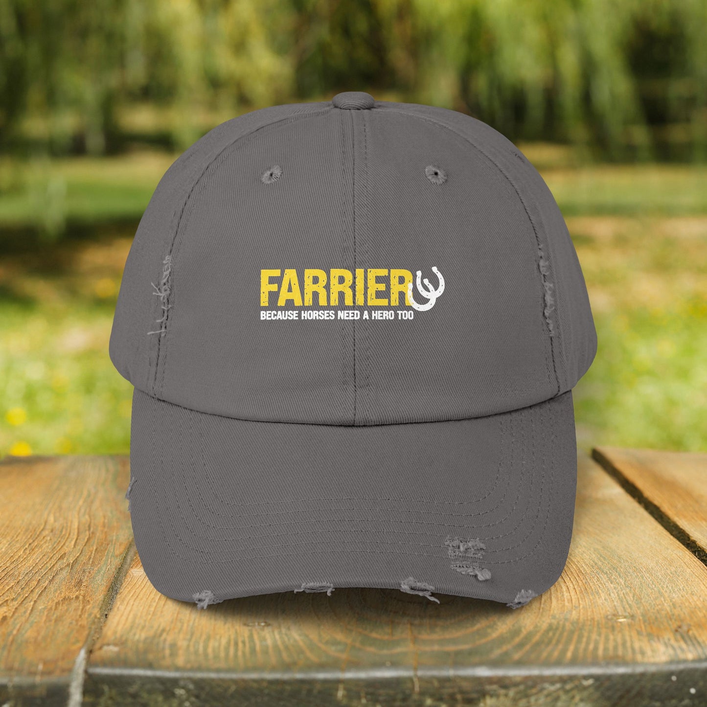 Farrier Distressed Cap – Farrier - Horses need a Hero Too Hat Gift