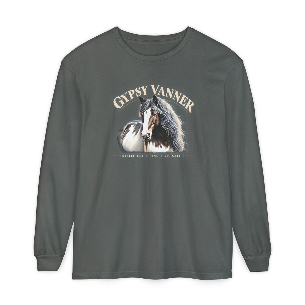 Gypsy Vanner Horse Comfort Colors Long Sleeve Shirt