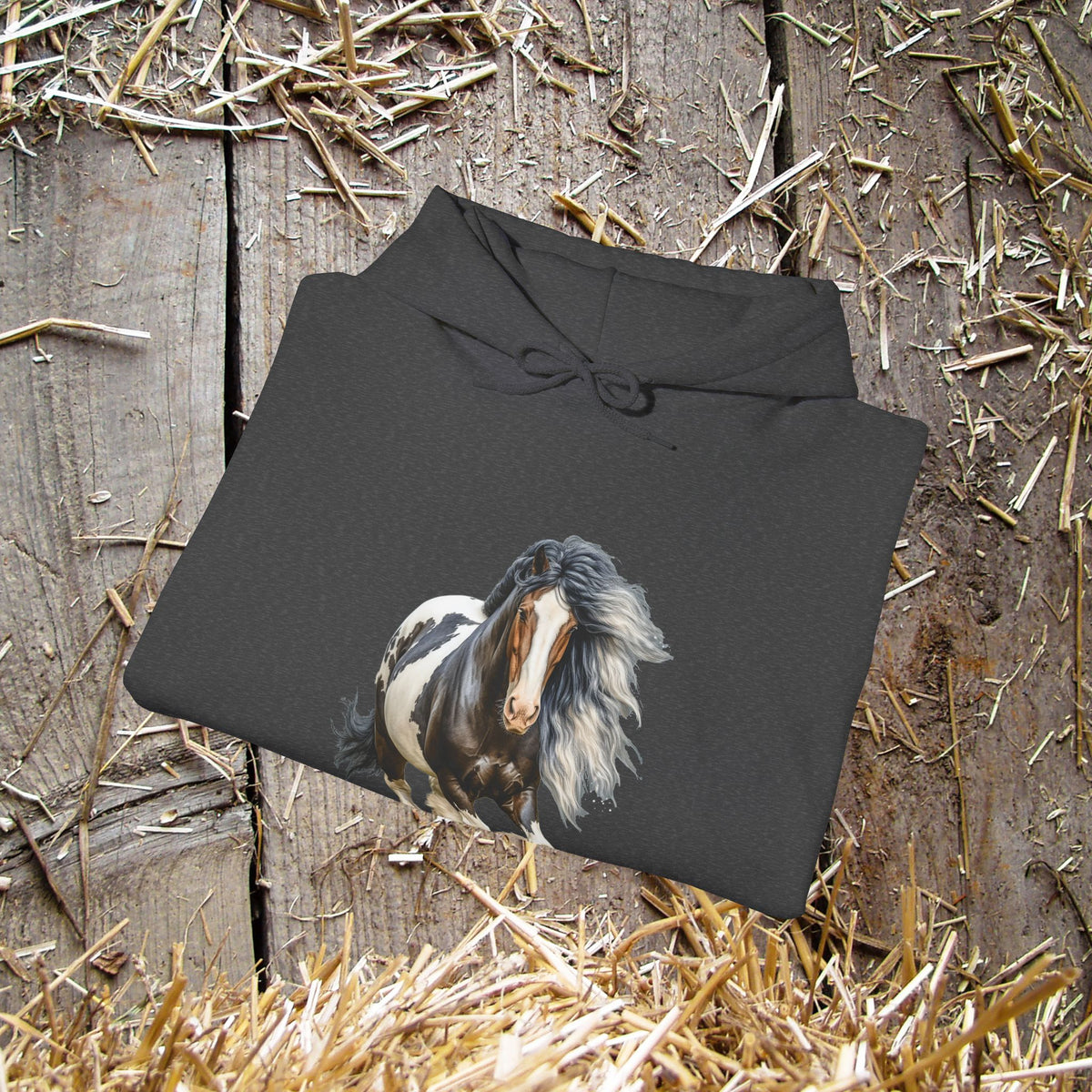 Gypsy Vanner Horse Hoodie – Running Vanner Watercolor Horse Sweatshirt
