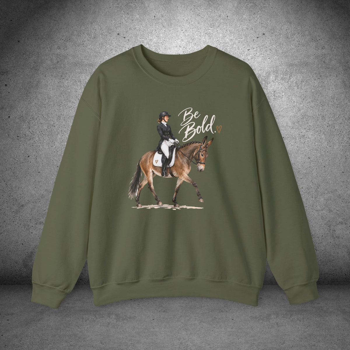 Mule Equestrian Sweatshirt – Be Bold Dressage Rider Crewneck