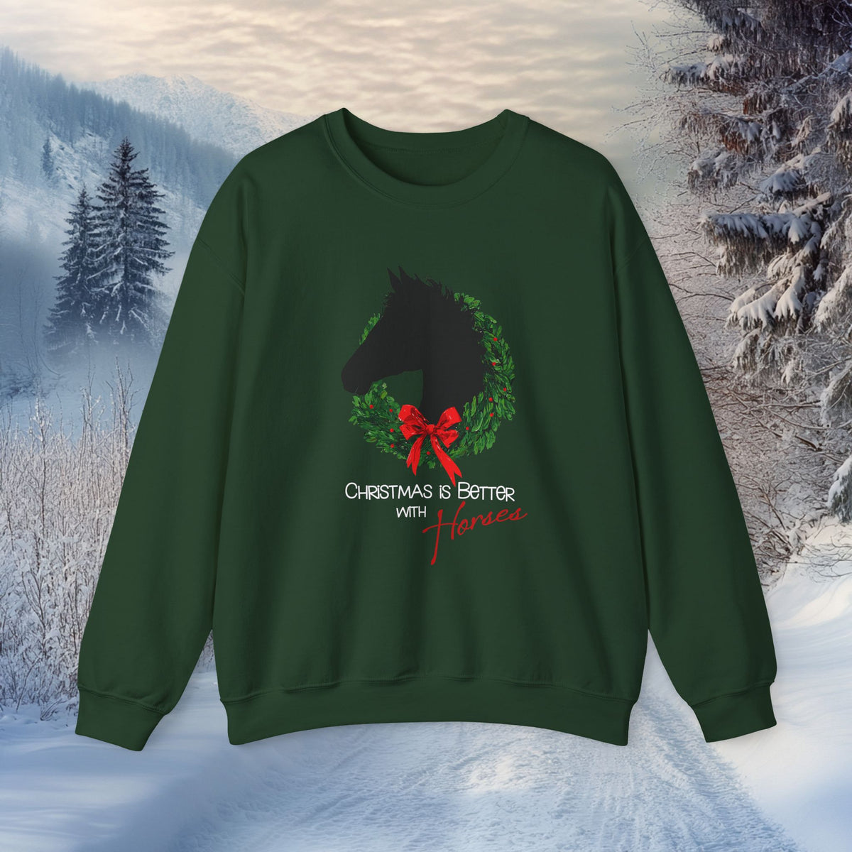 Christmas Is Better With Horses Sweatshirt – Horse Christmas Shirt