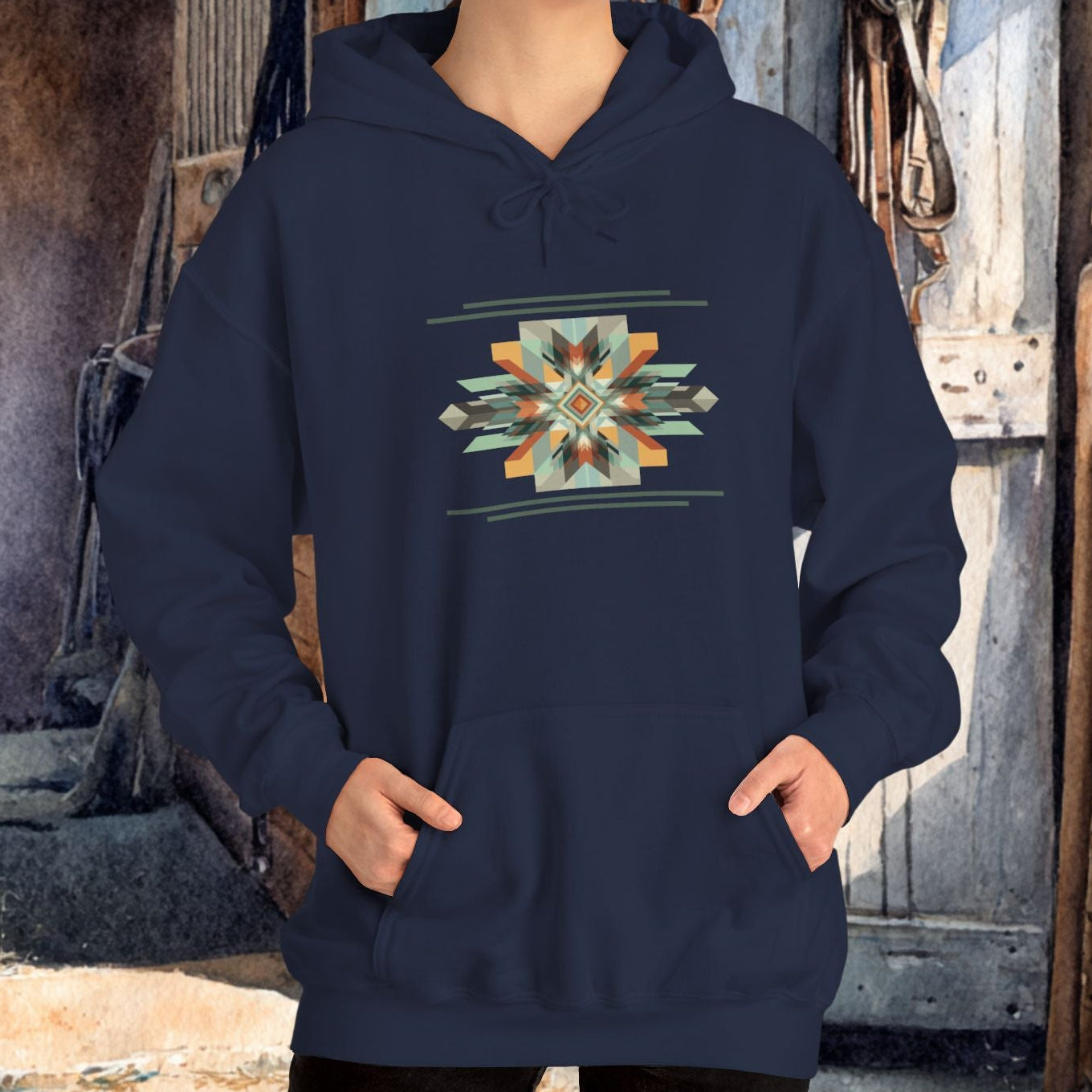 Spirit Warrior Southwestern Geometric Star Hoodie
