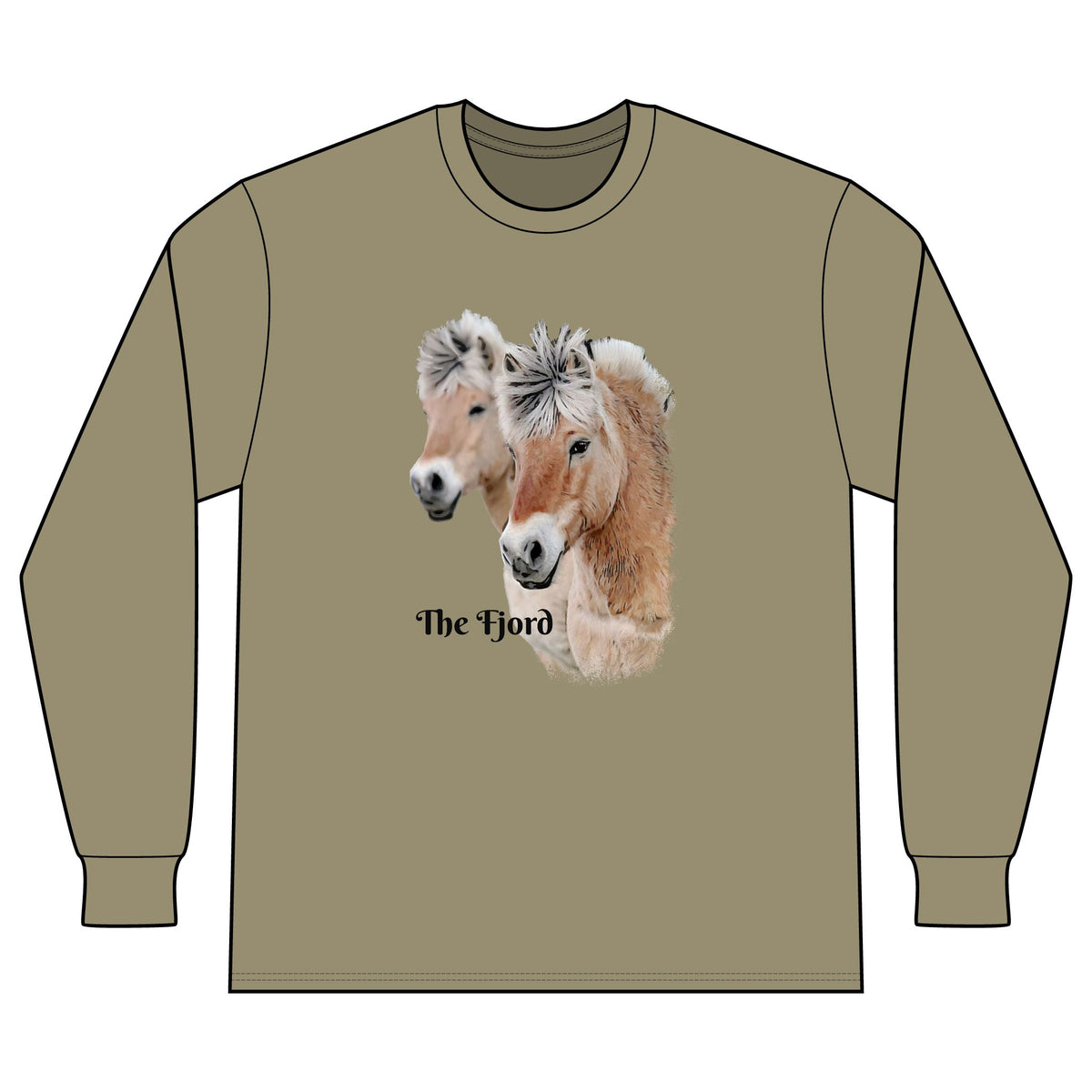 Fjord Horse Portrait Long Sleeve Shirt | Fjord Horses Illustration