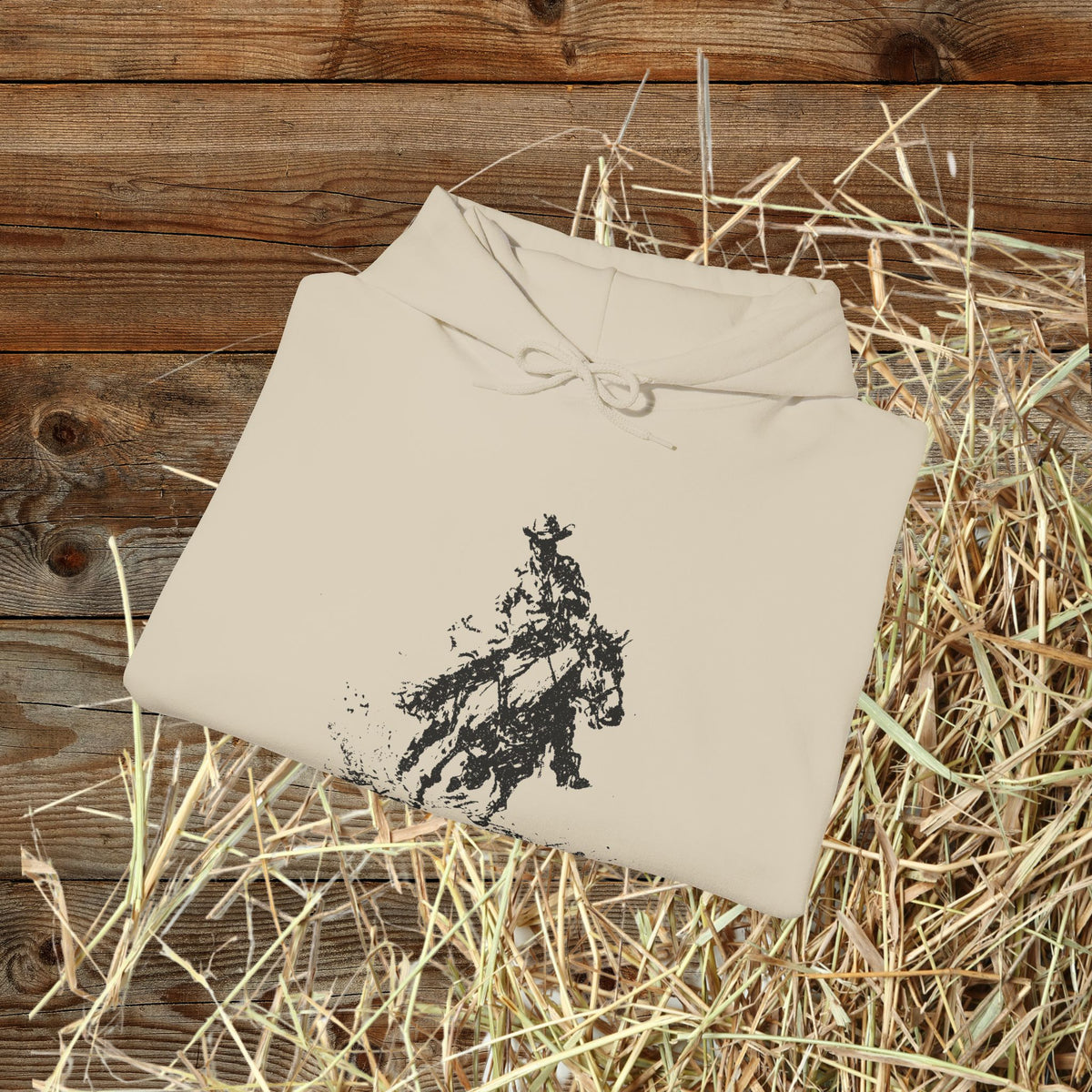 Western Ranch Horse Art Hoodie - Equestrian Sketch Sweatshirt