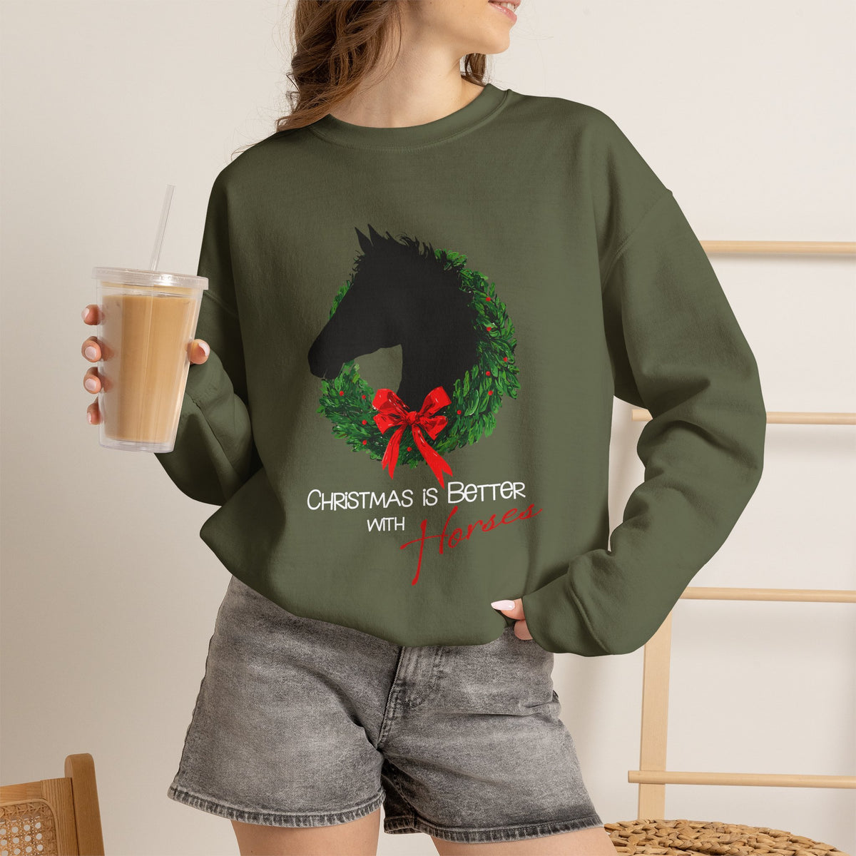 Christmas Is Better With Horses Sweatshirt – Horse Christmas Shirt