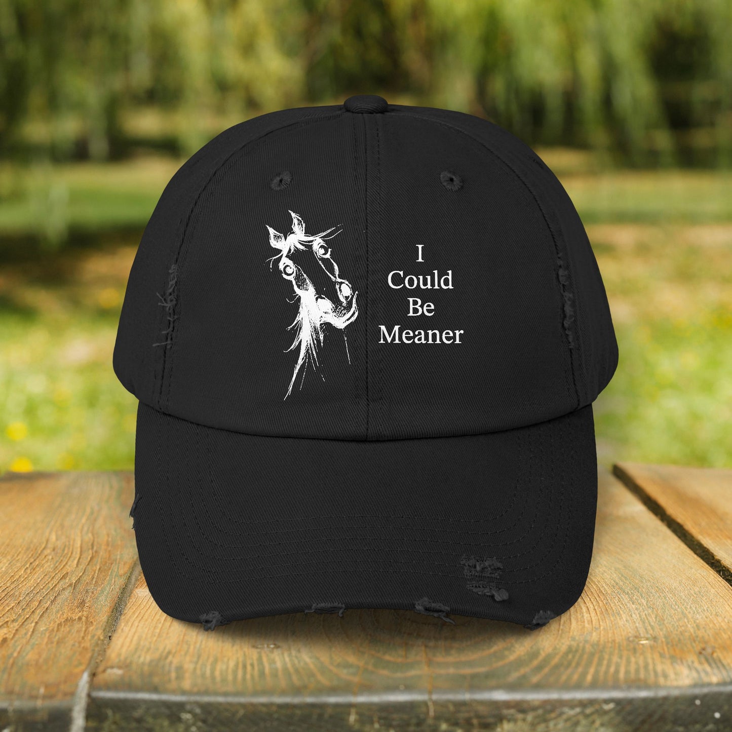 Whimsical Mare Hat I Could Be Meaner Cap | Distressed